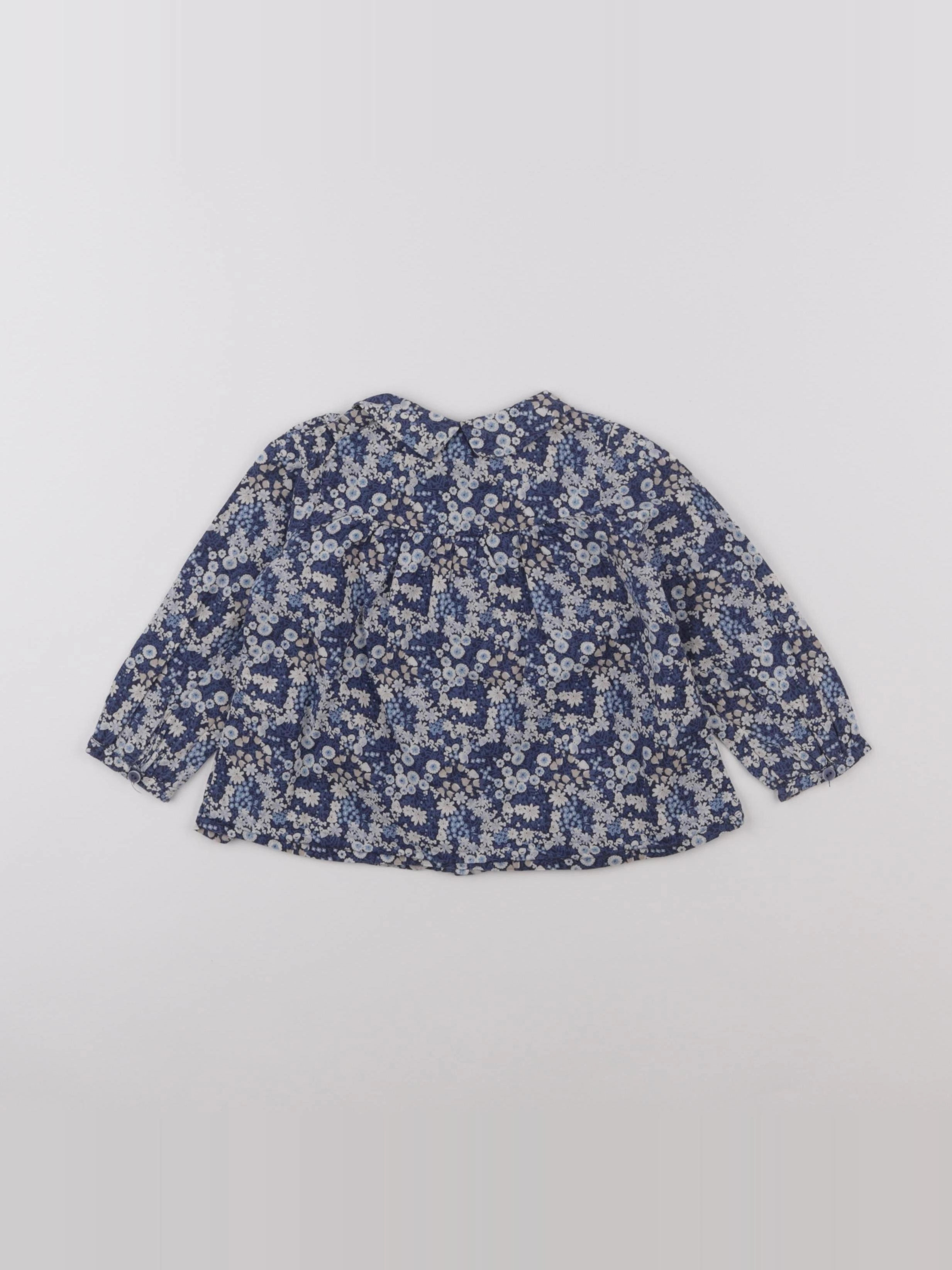 Zara - blouse bleu - 9/12 mois