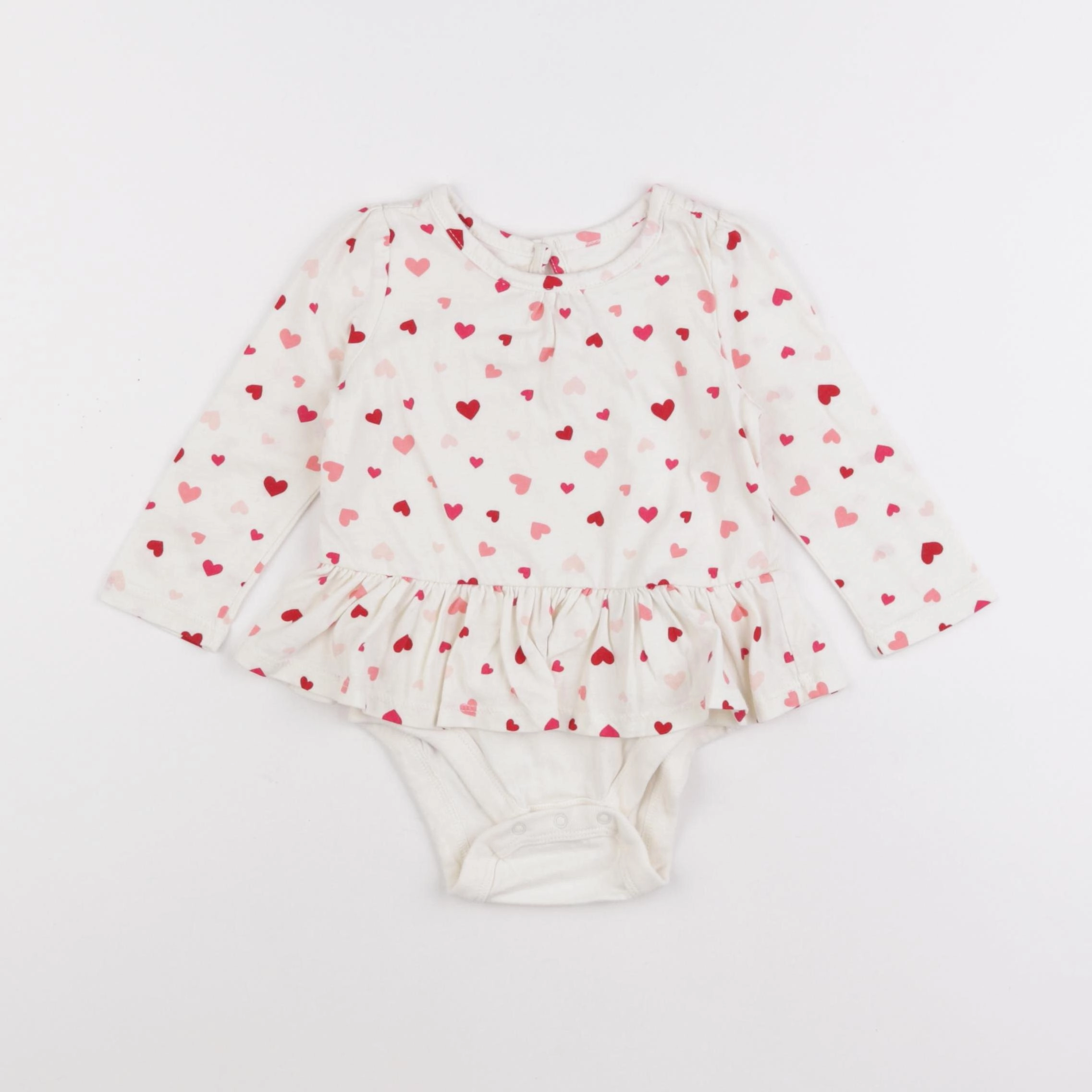 GAP - body tee-shirt beige, rose - 6/12 mois