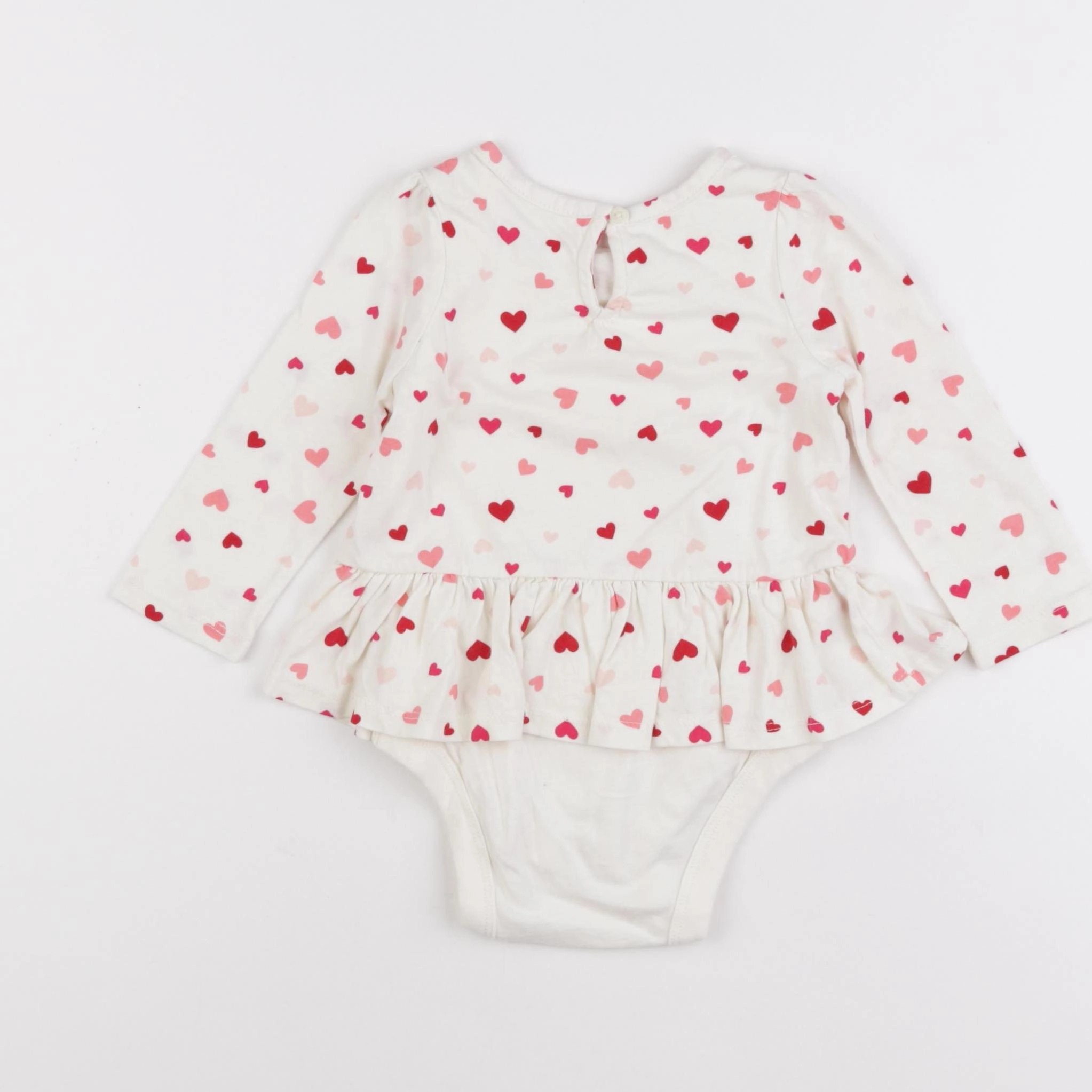 GAP - body tee-shirt beige, rose - 6/12 mois