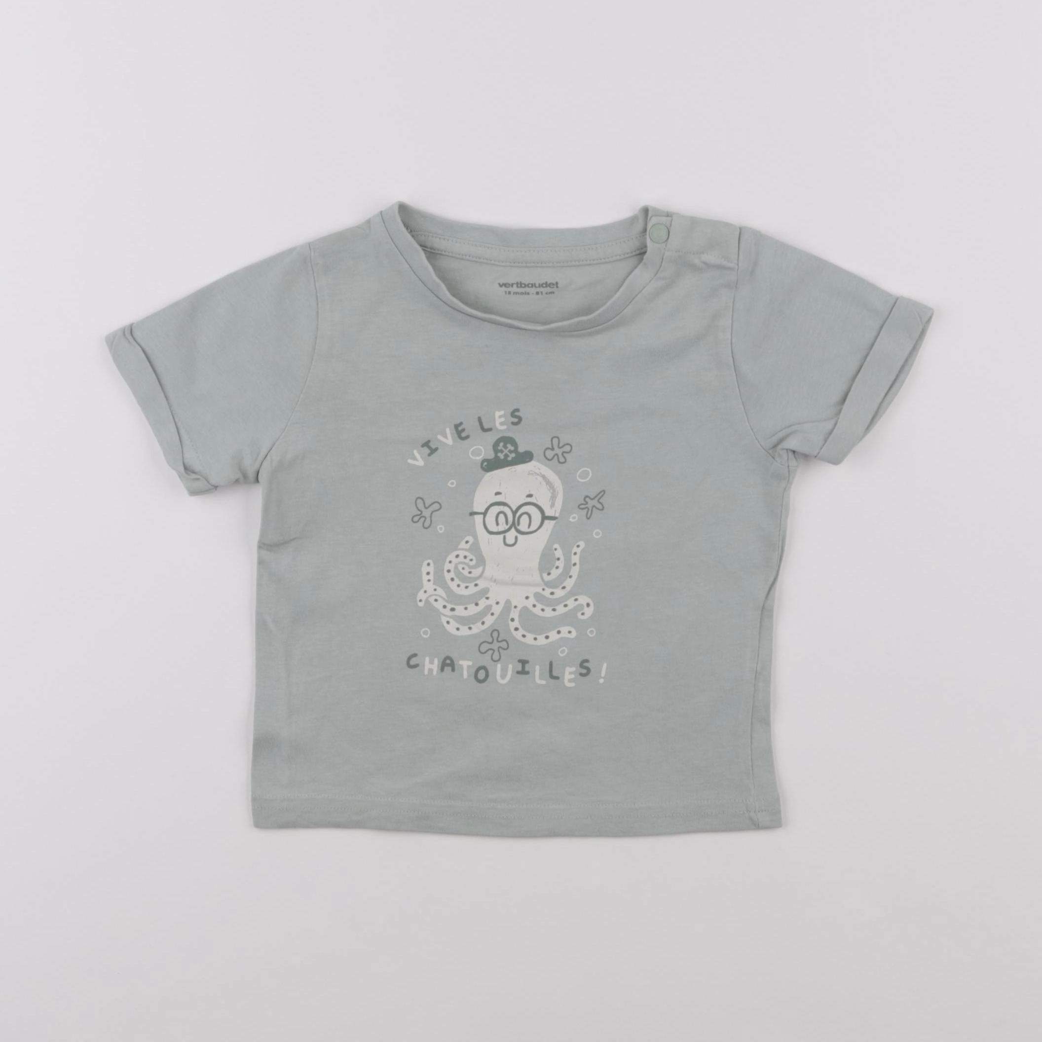 Vertbaudet - tee-shirt vert - 18 mois