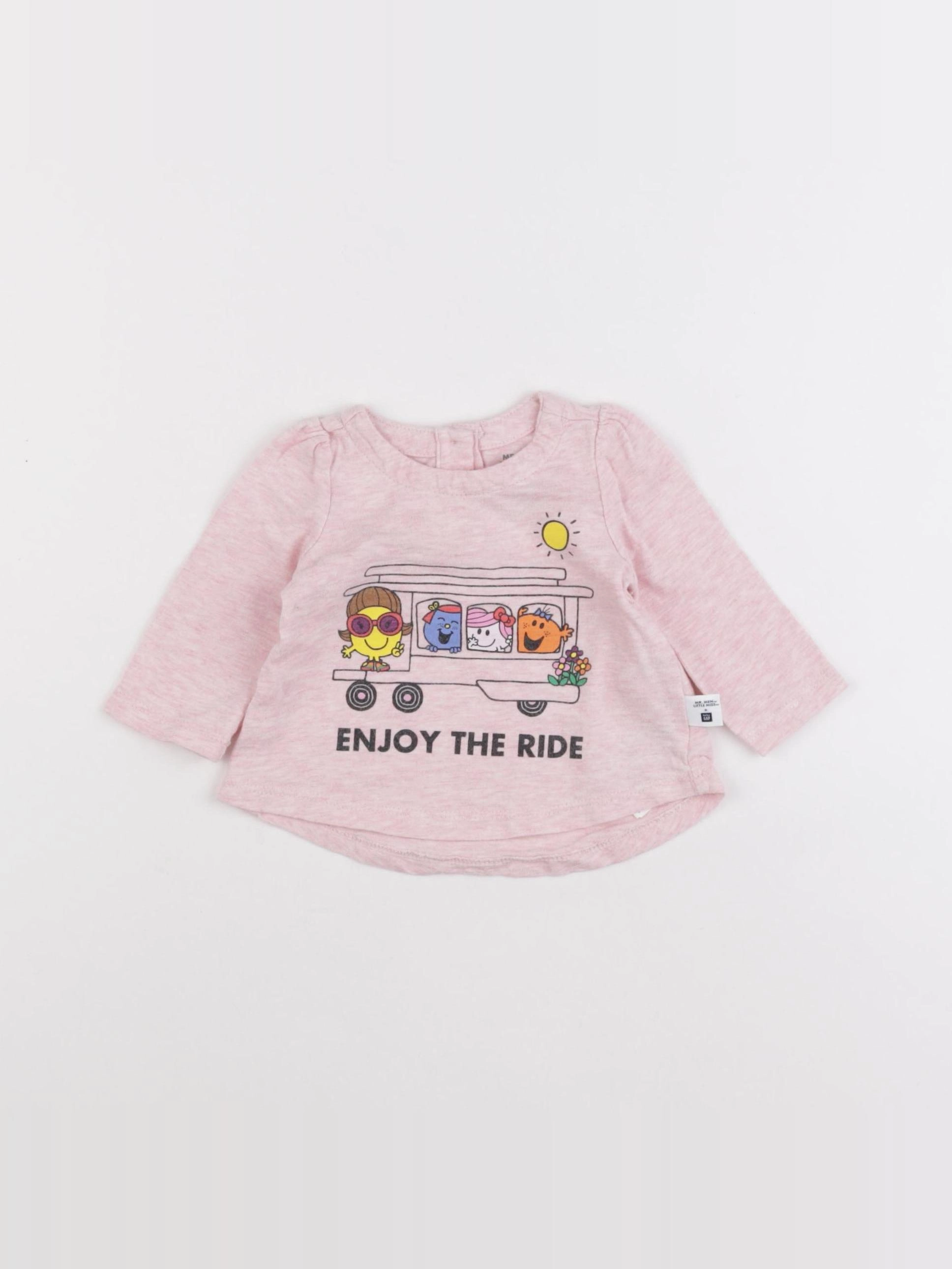 GAP - tee-shirt rose - 0/3 mois