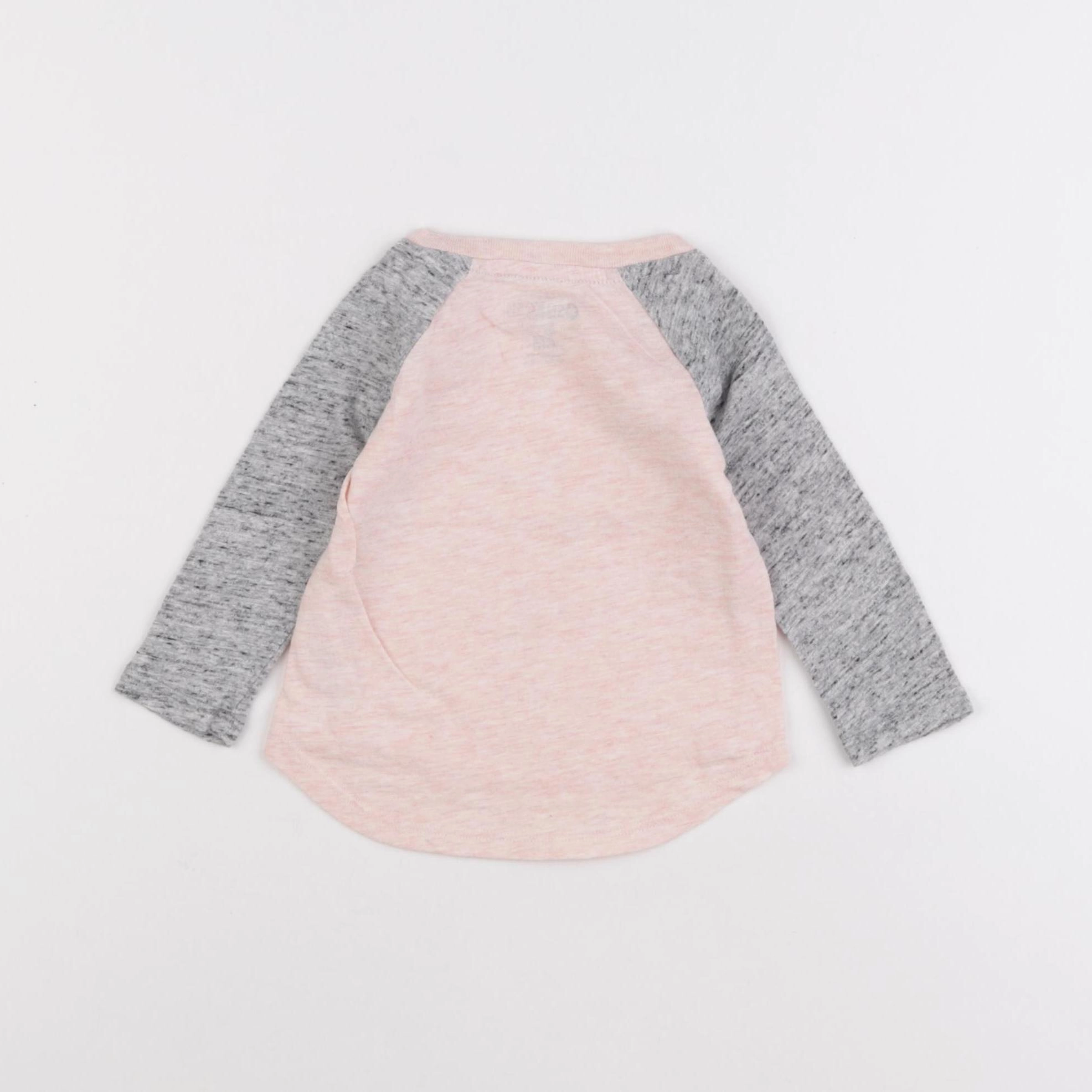 Oshkosh - tee-shirt gris, rose - 6 mois