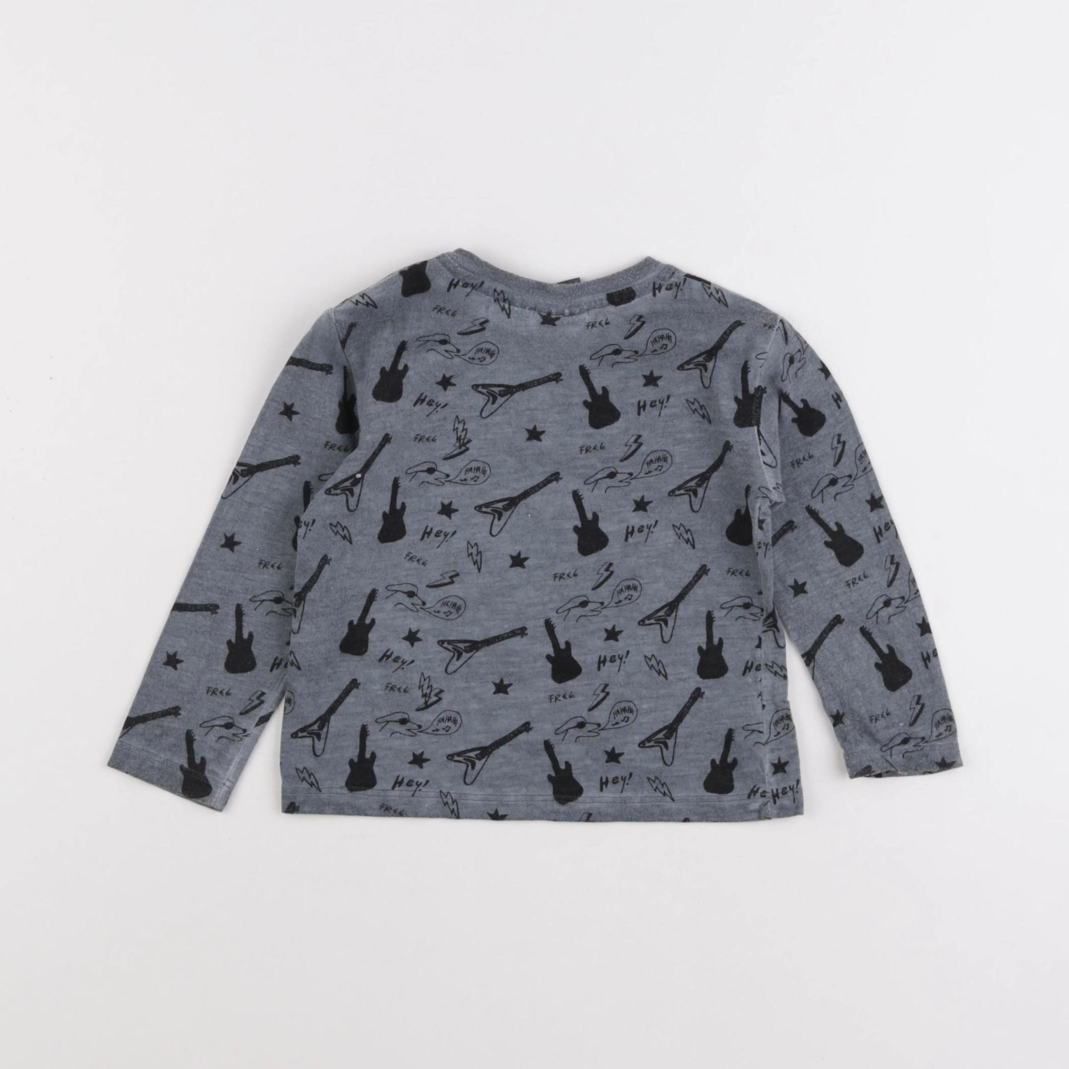 Zara - tee-shirt gris, noir - 6/9 mois