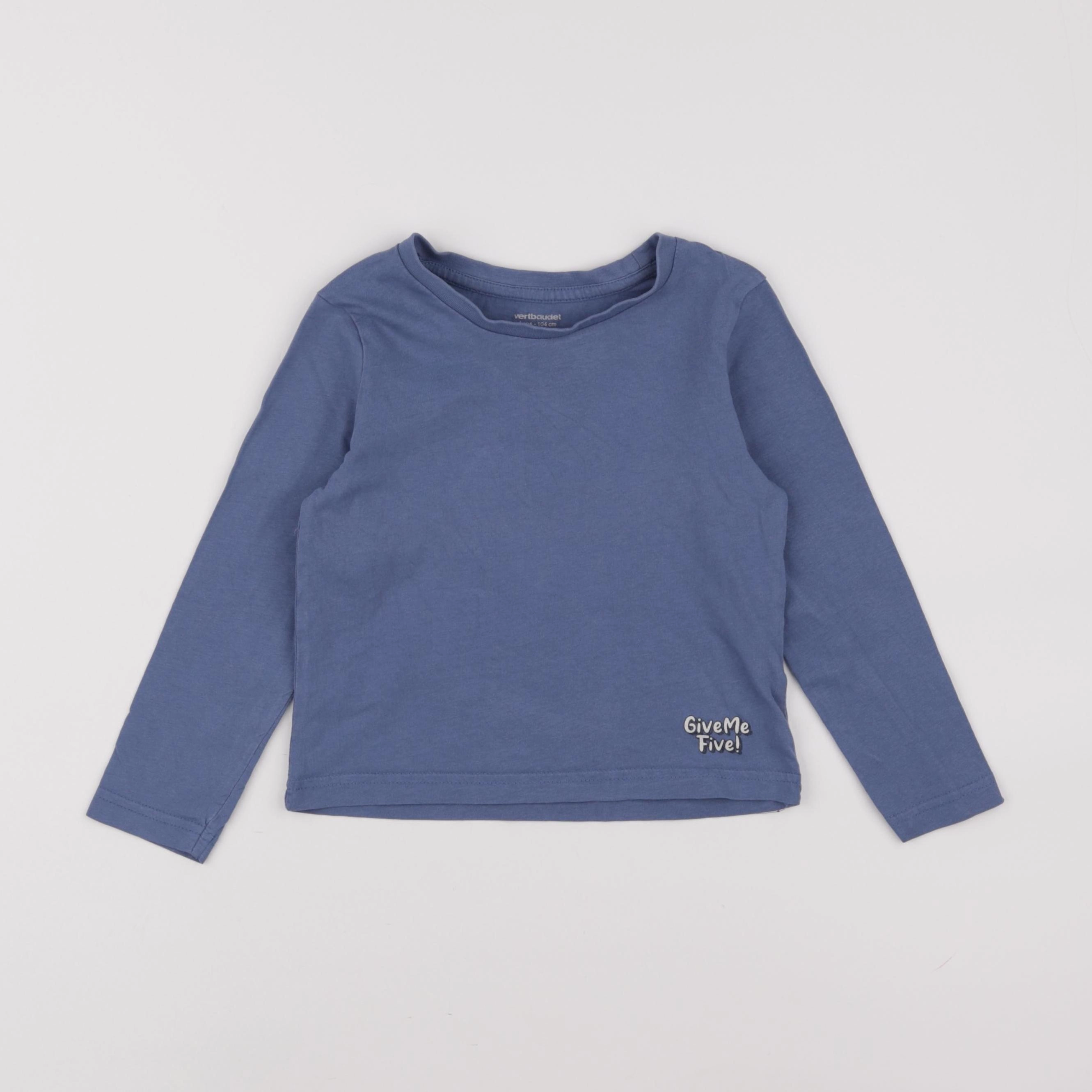 Vertbaudet - tee-shirt bleu - 4 ans