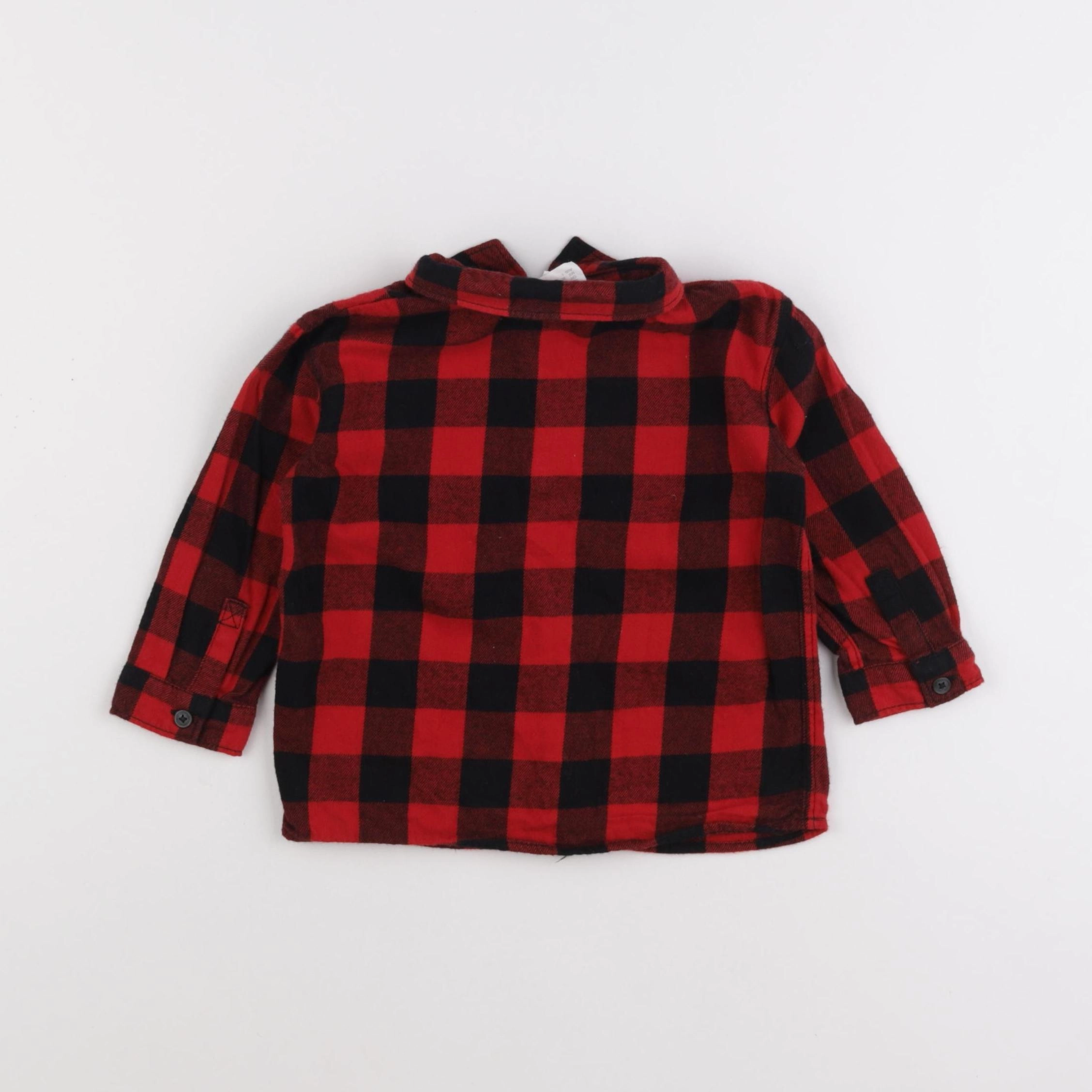 H&M - chemise rouge - 9/12 mois