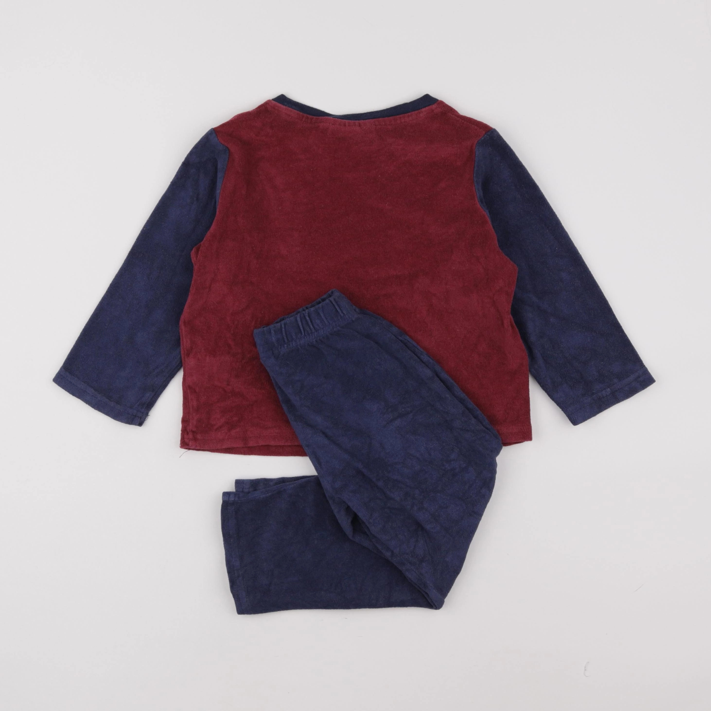 Vertbaudet - pyjama velours bleu, rouge - 4 ans