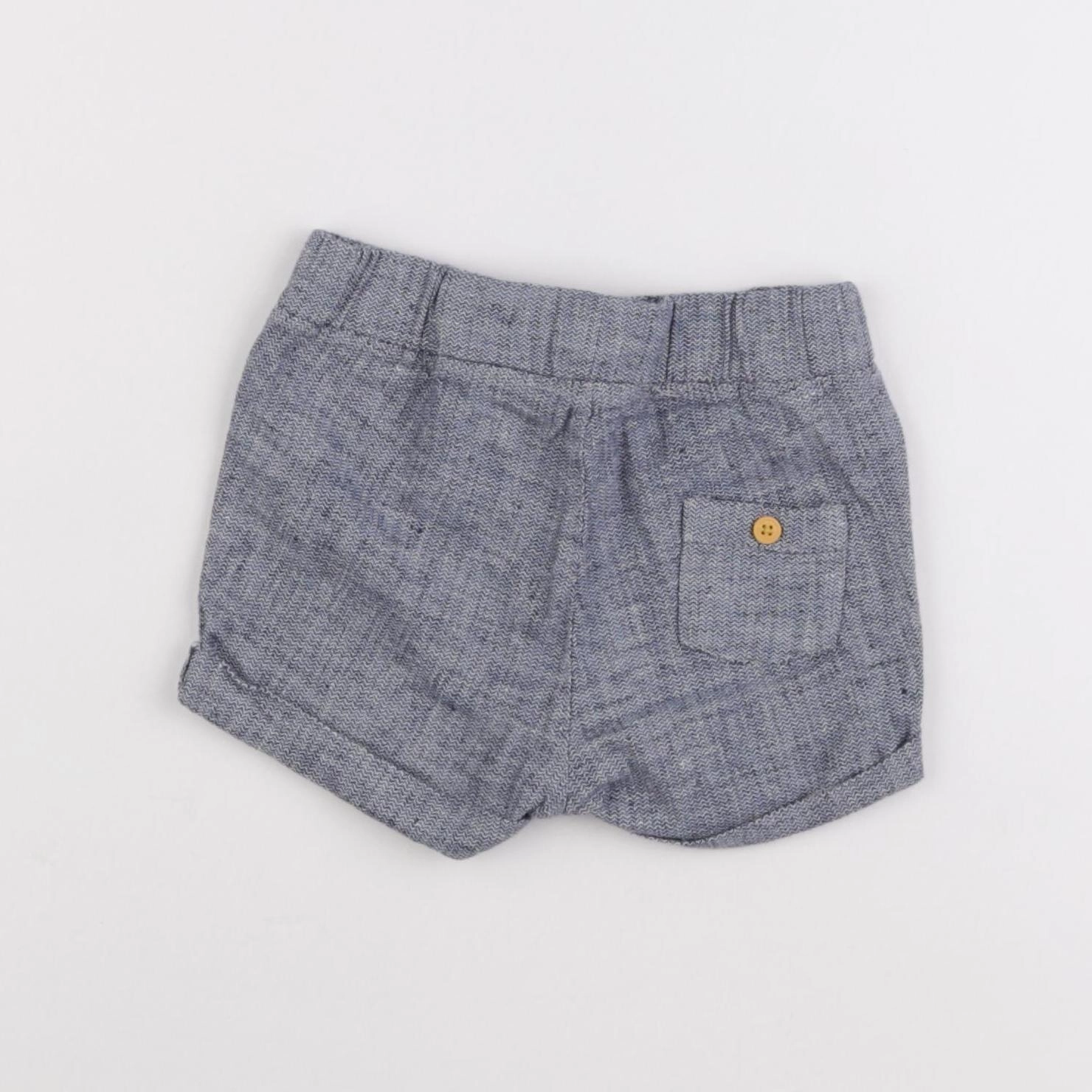 H&M - short bleu - 4/6 mois