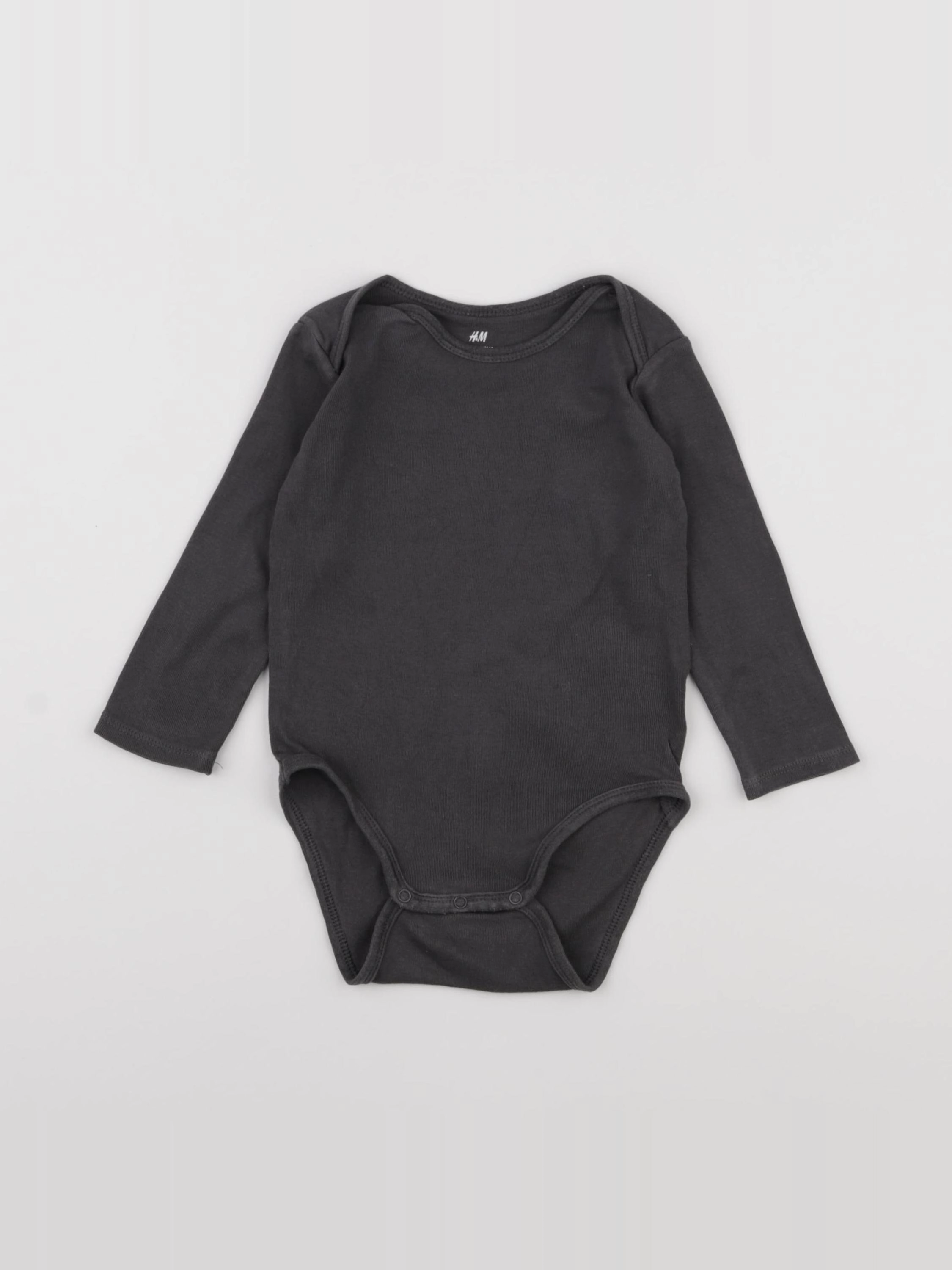 H&M - body gris - 9/12 mois
