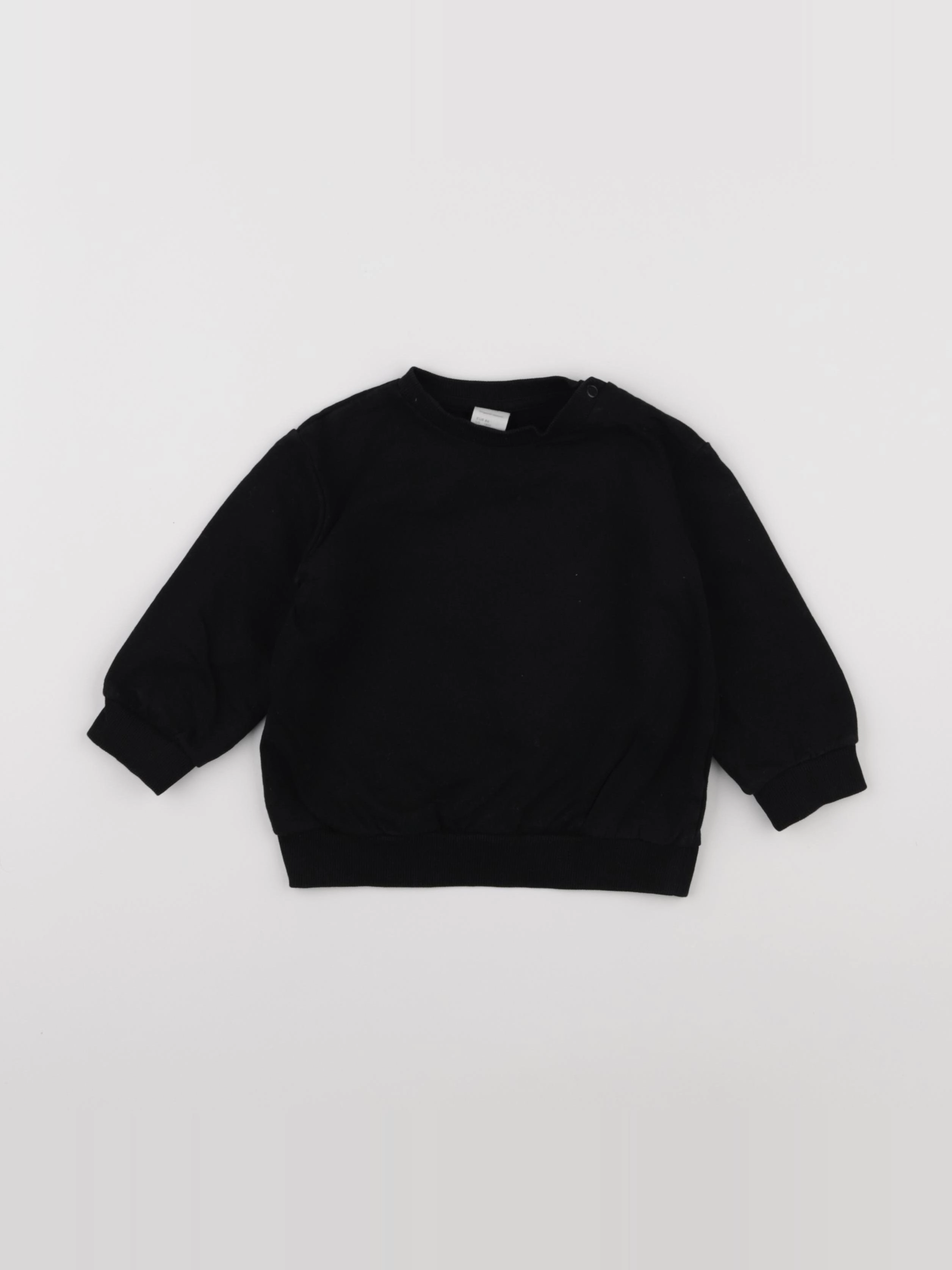 H&M - sweat noir - 12/18 mois