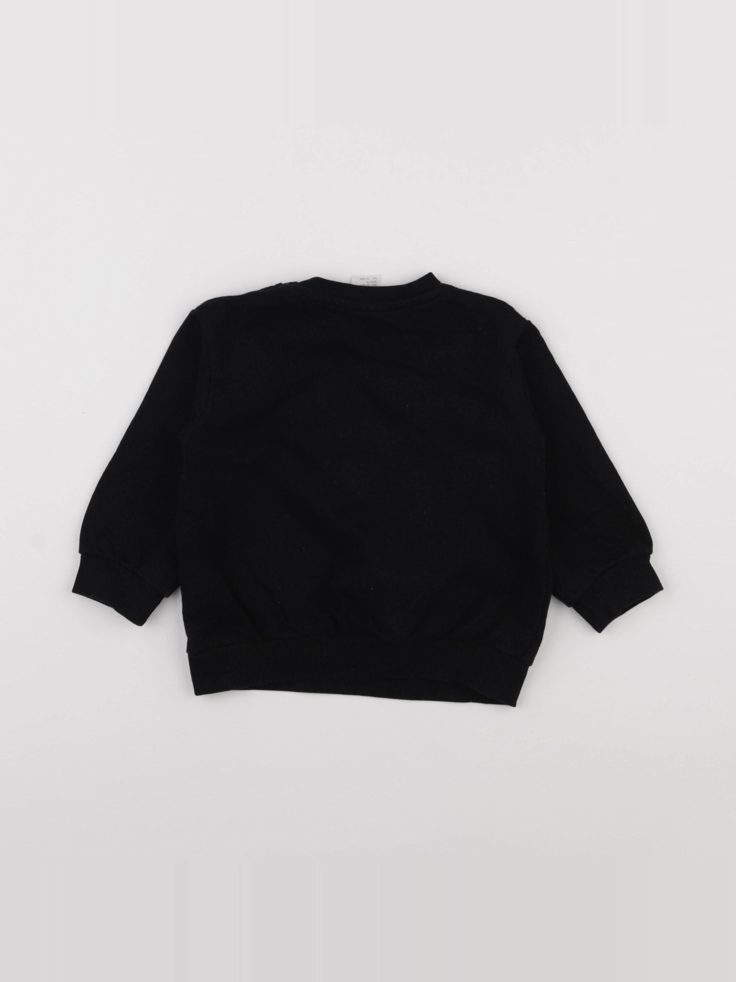 H&M - sweat noir - 12/18 mois