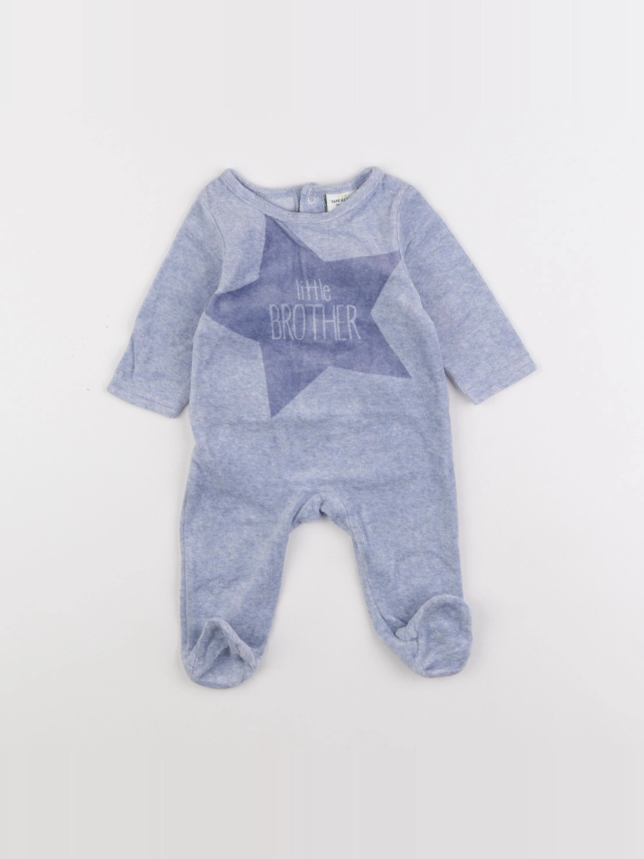 Tape à l'oeil - pyjama velours bleu - 3 mois