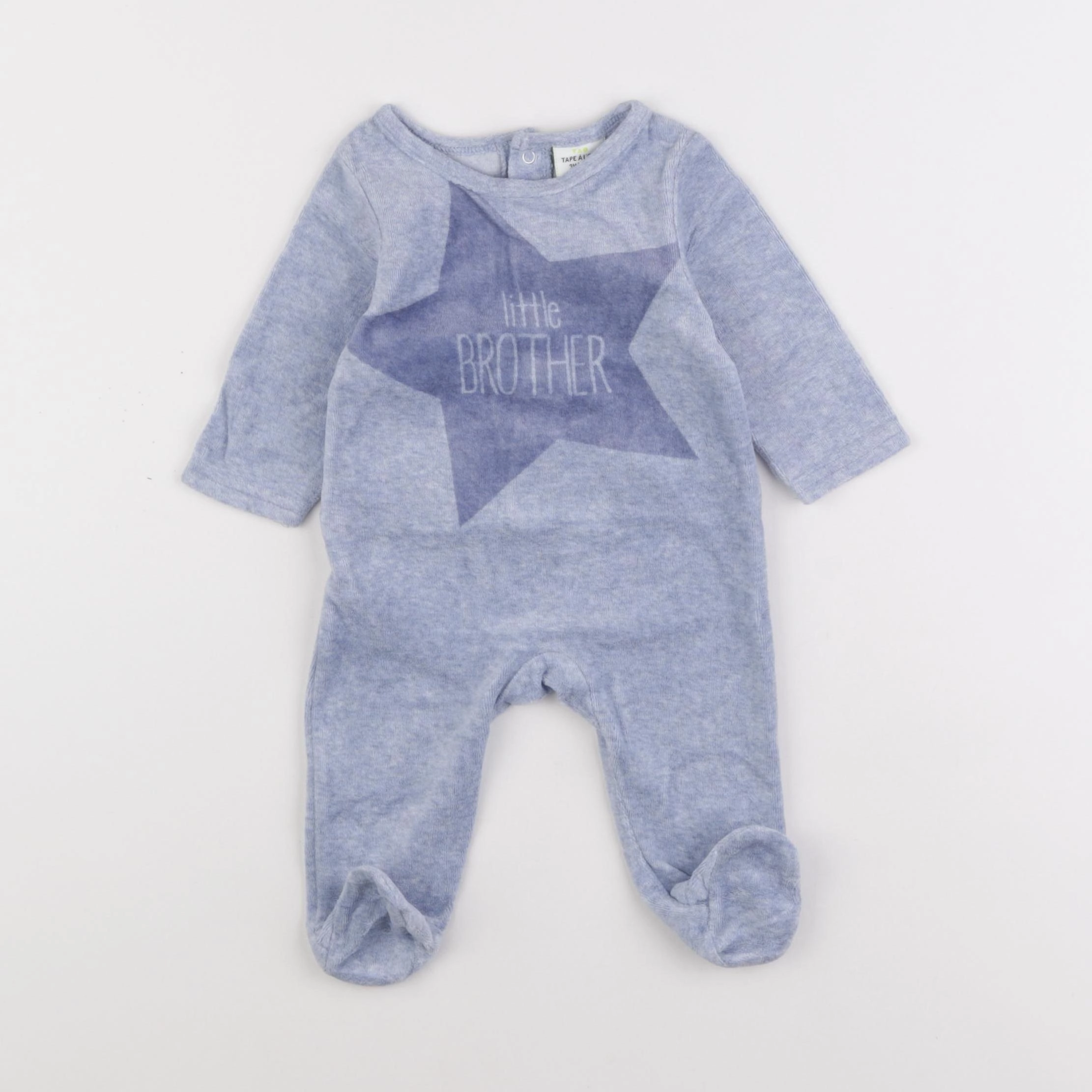 Tape à l'oeil - pyjama velours bleu - 3 mois