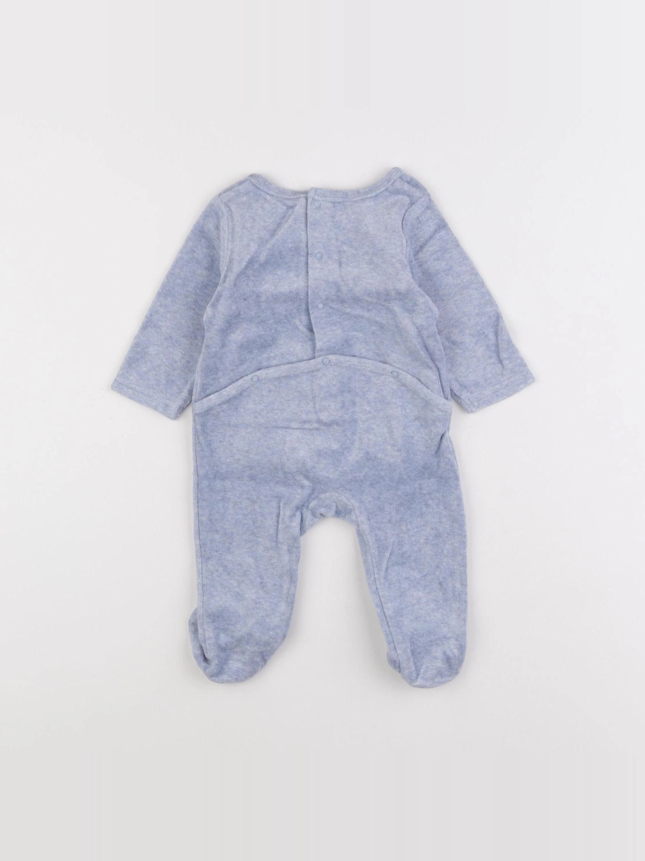 Tape à l'oeil - pyjama velours bleu - 3 mois