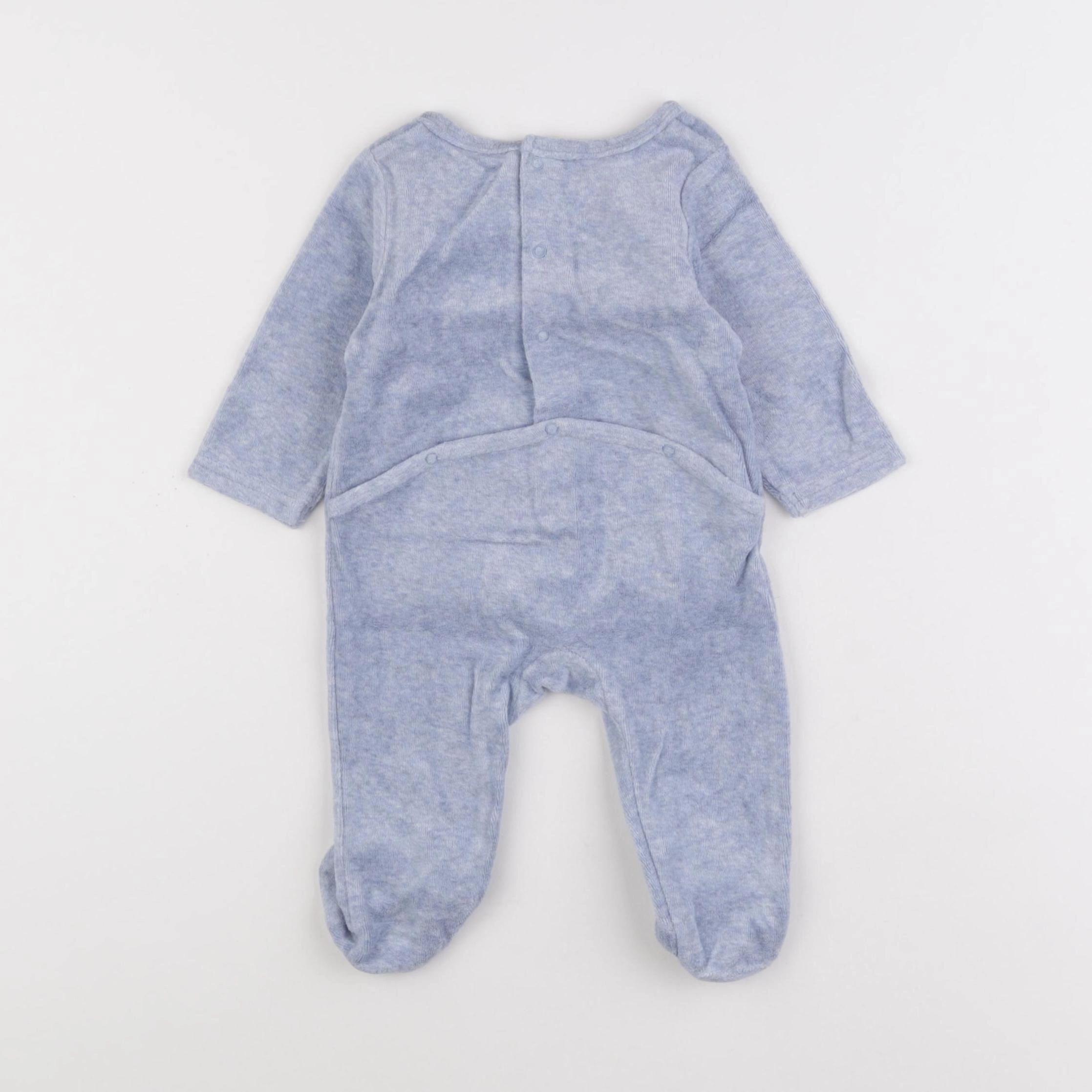 Tape à l'oeil - pyjama velours bleu - 3 mois