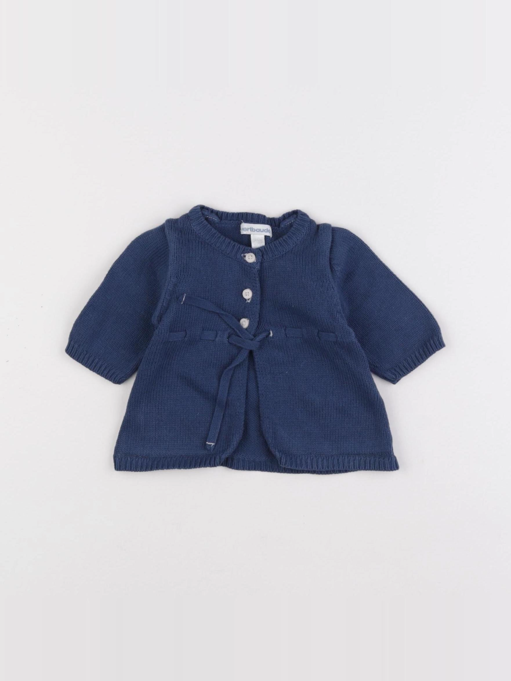Vertbaudet - gilet bleu - 1 mois