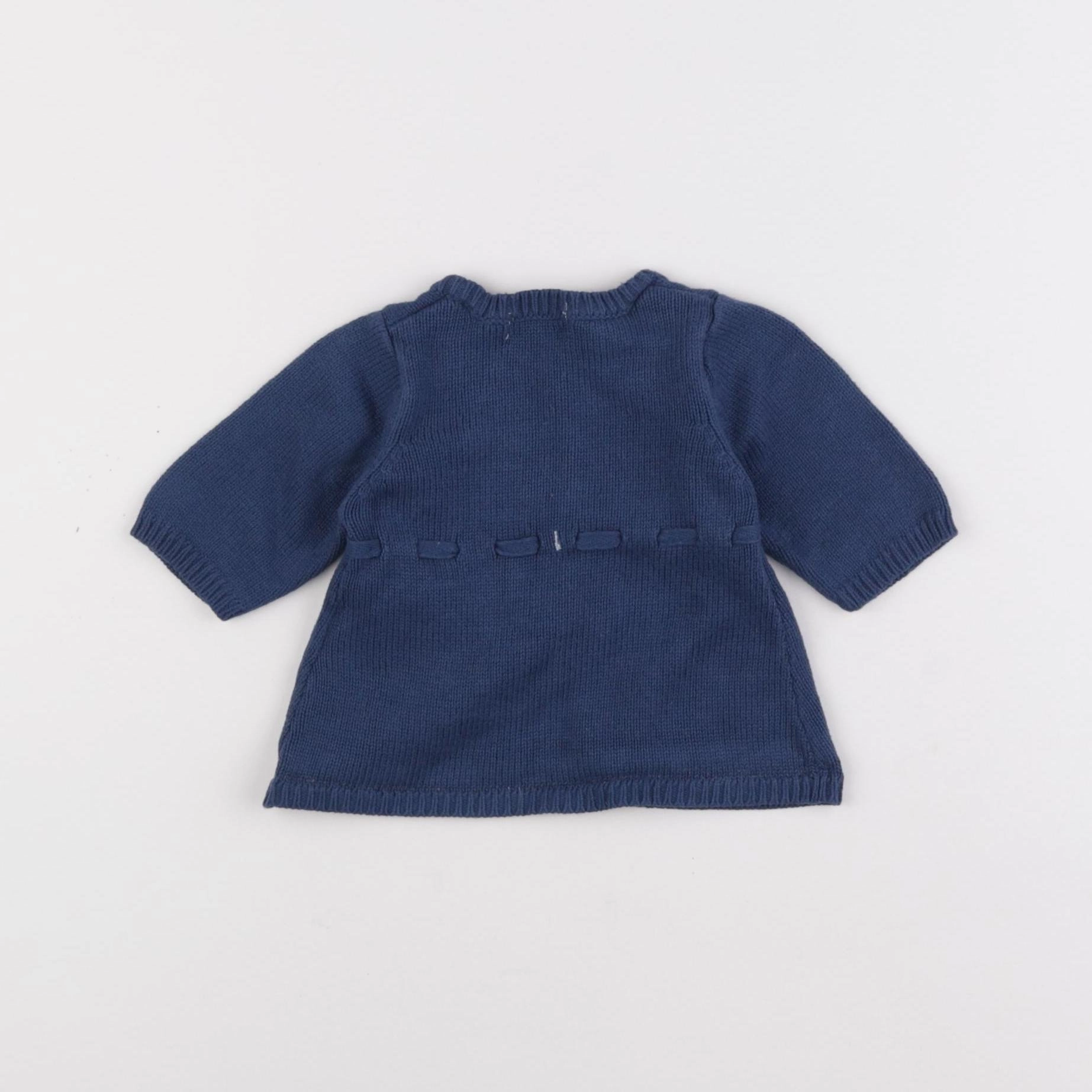 Vertbaudet - gilet bleu - 1 mois