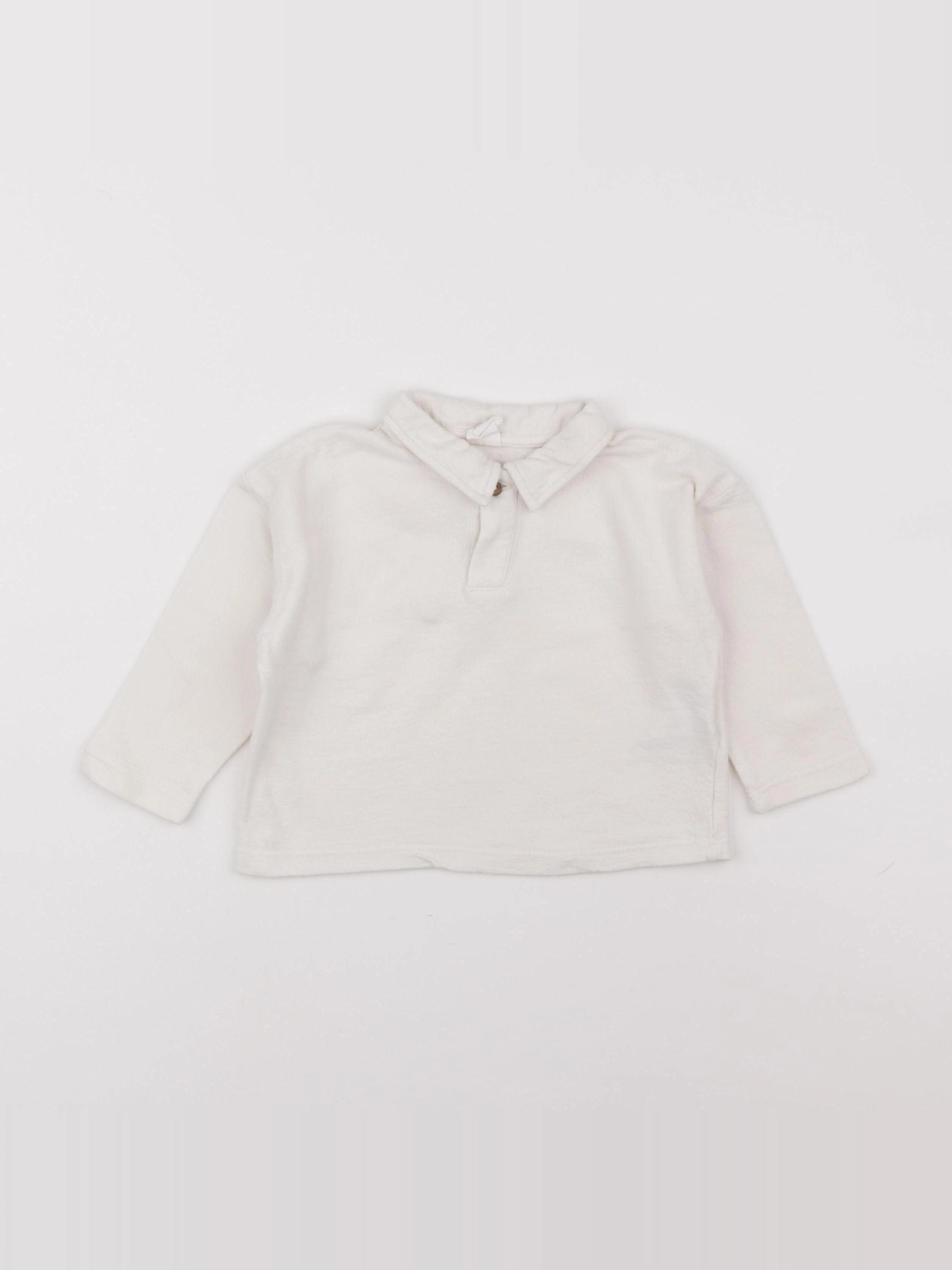 H&M - polo blanc - 9/12 mois