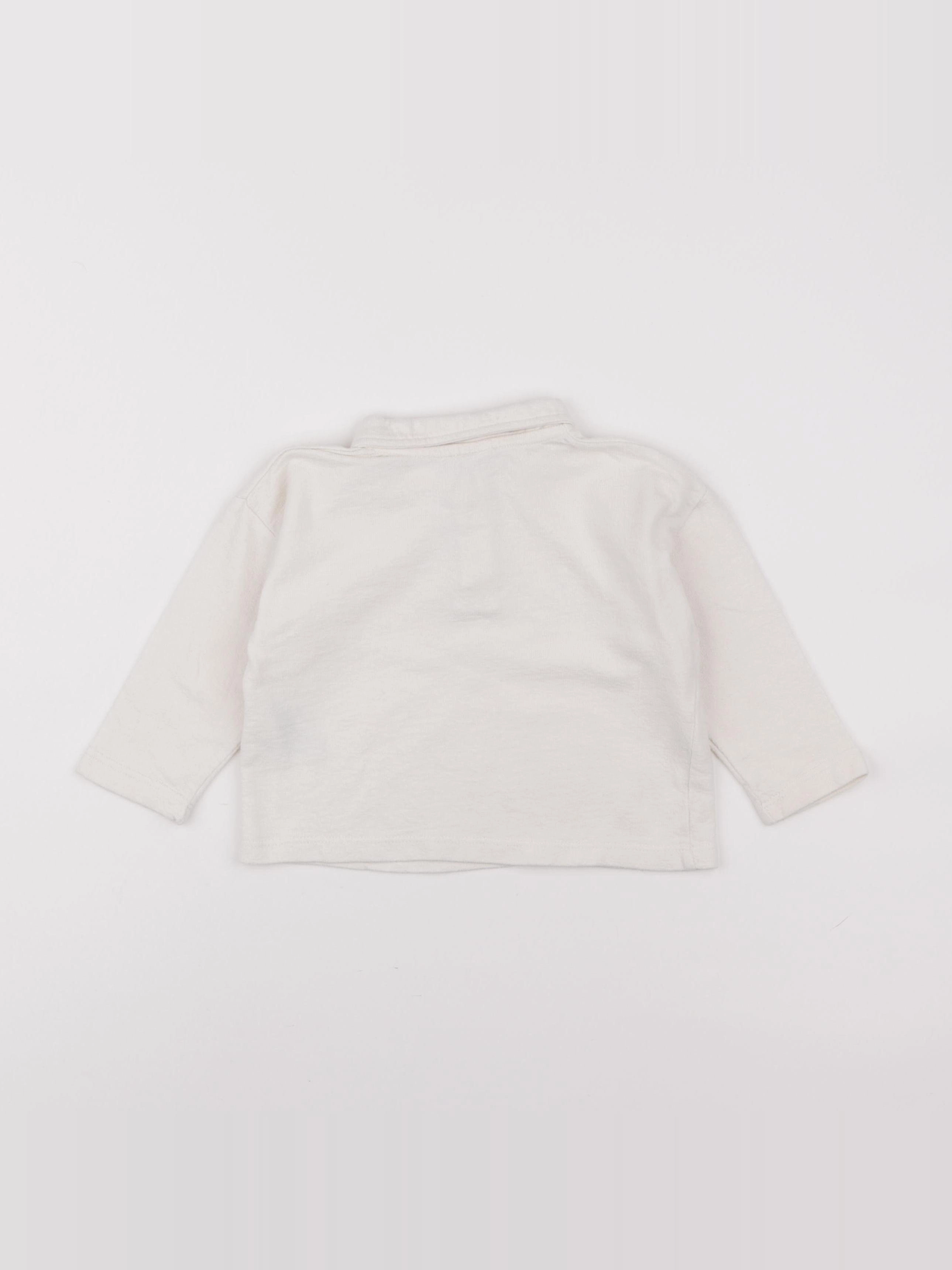 H&M - polo blanc - 9/12 mois