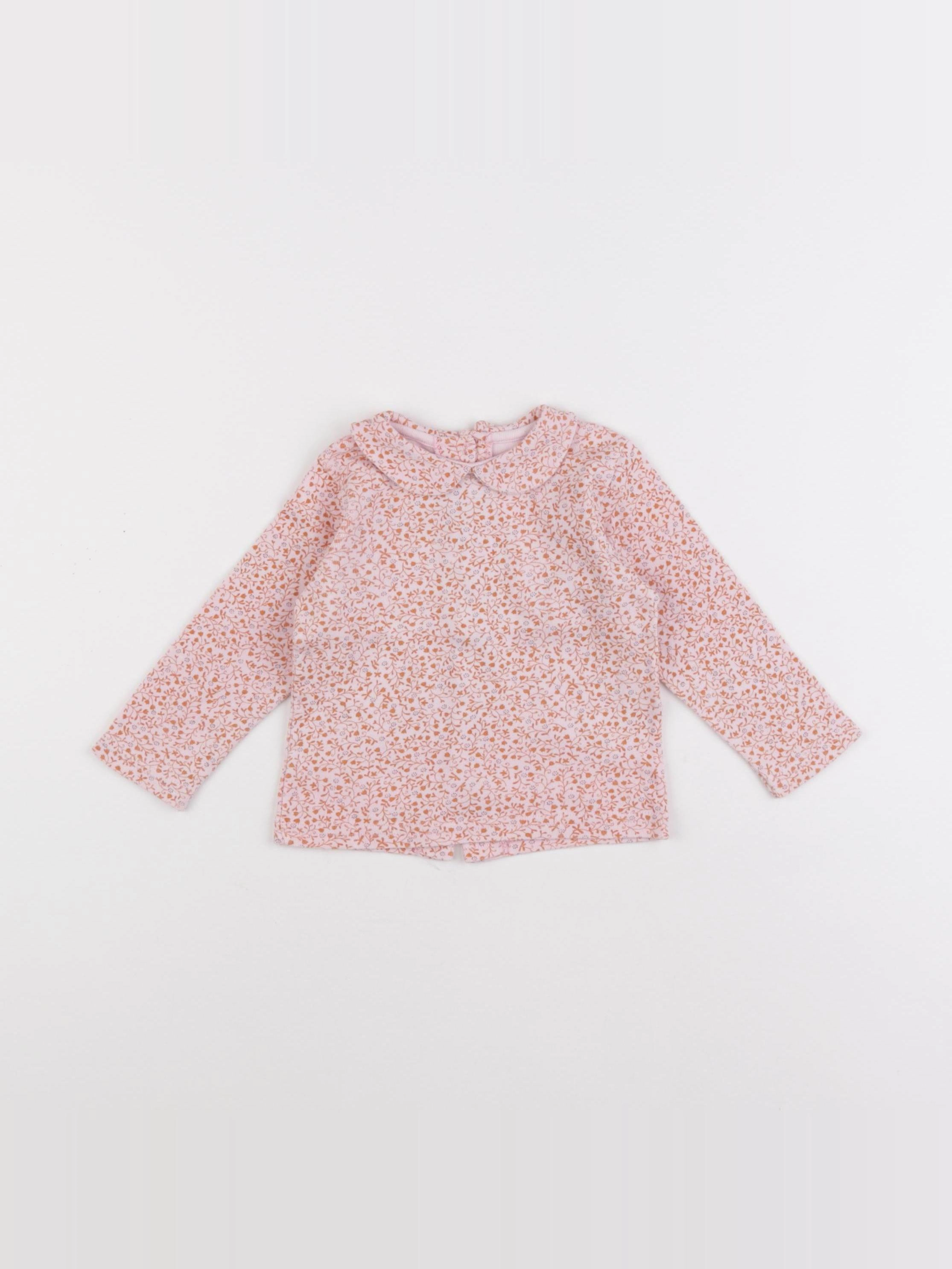Petit Bateau - tee-shirt rose - 12 mois