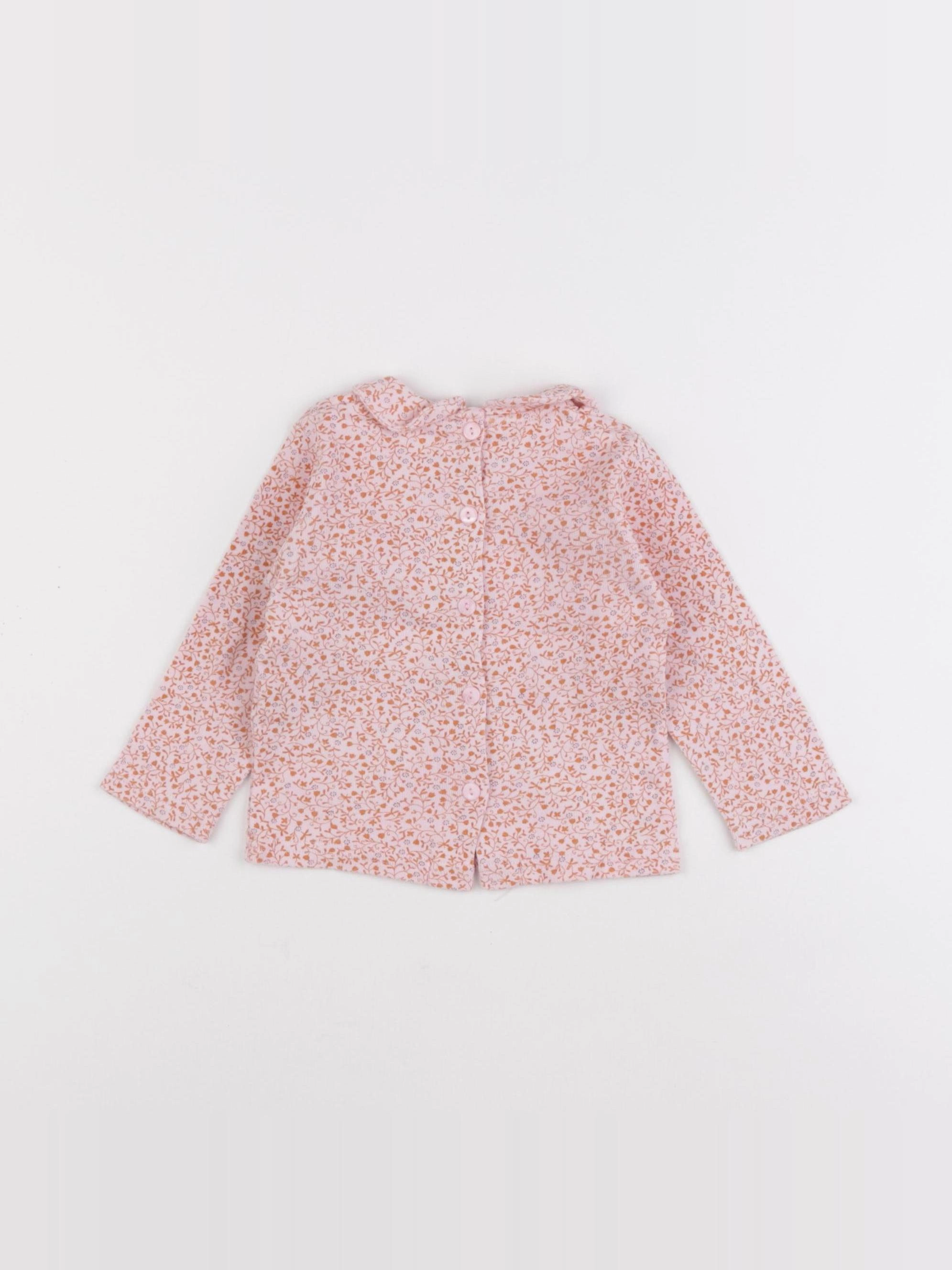 Petit Bateau - tee-shirt rose - 12 mois
