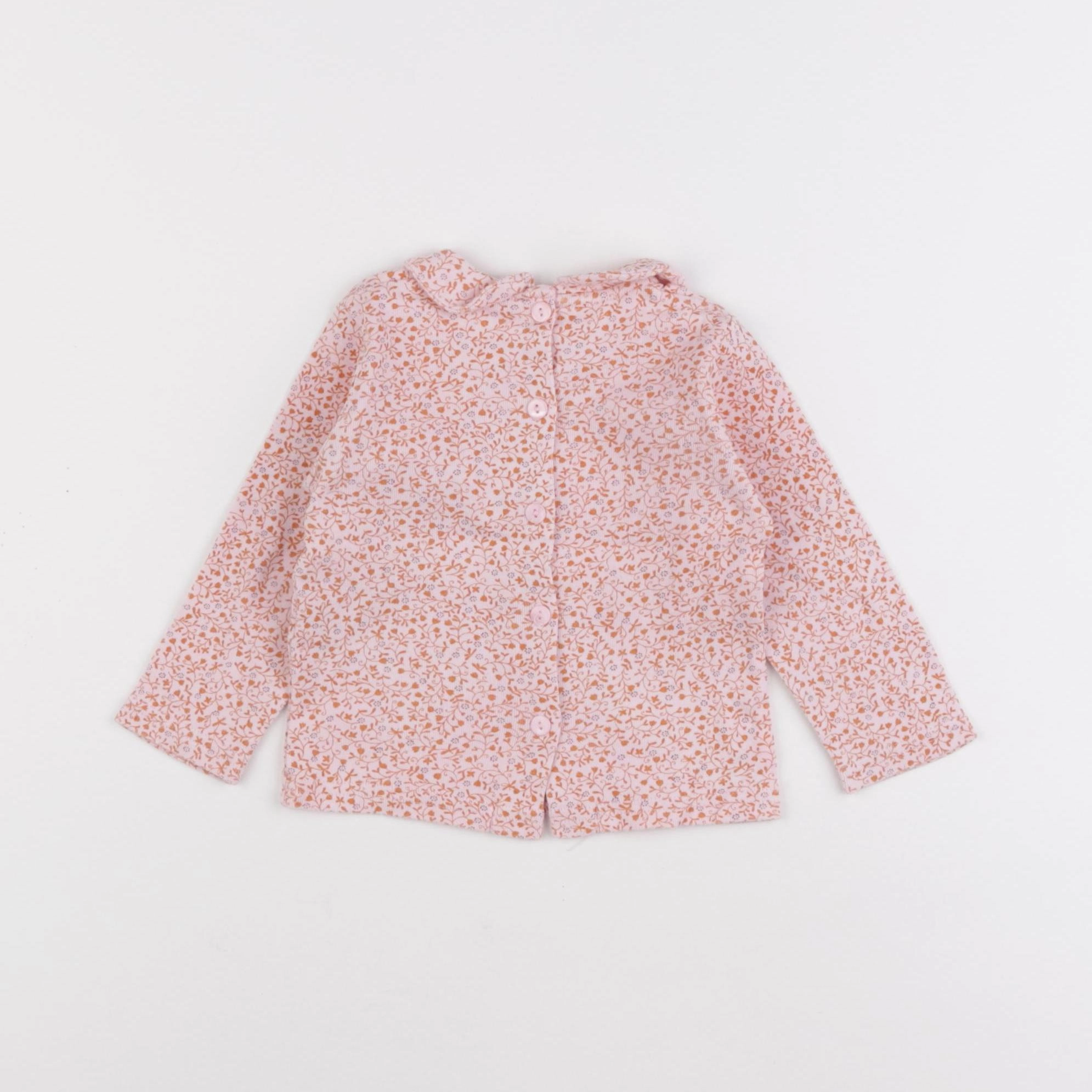 Petit Bateau - tee-shirt rose - 12 mois