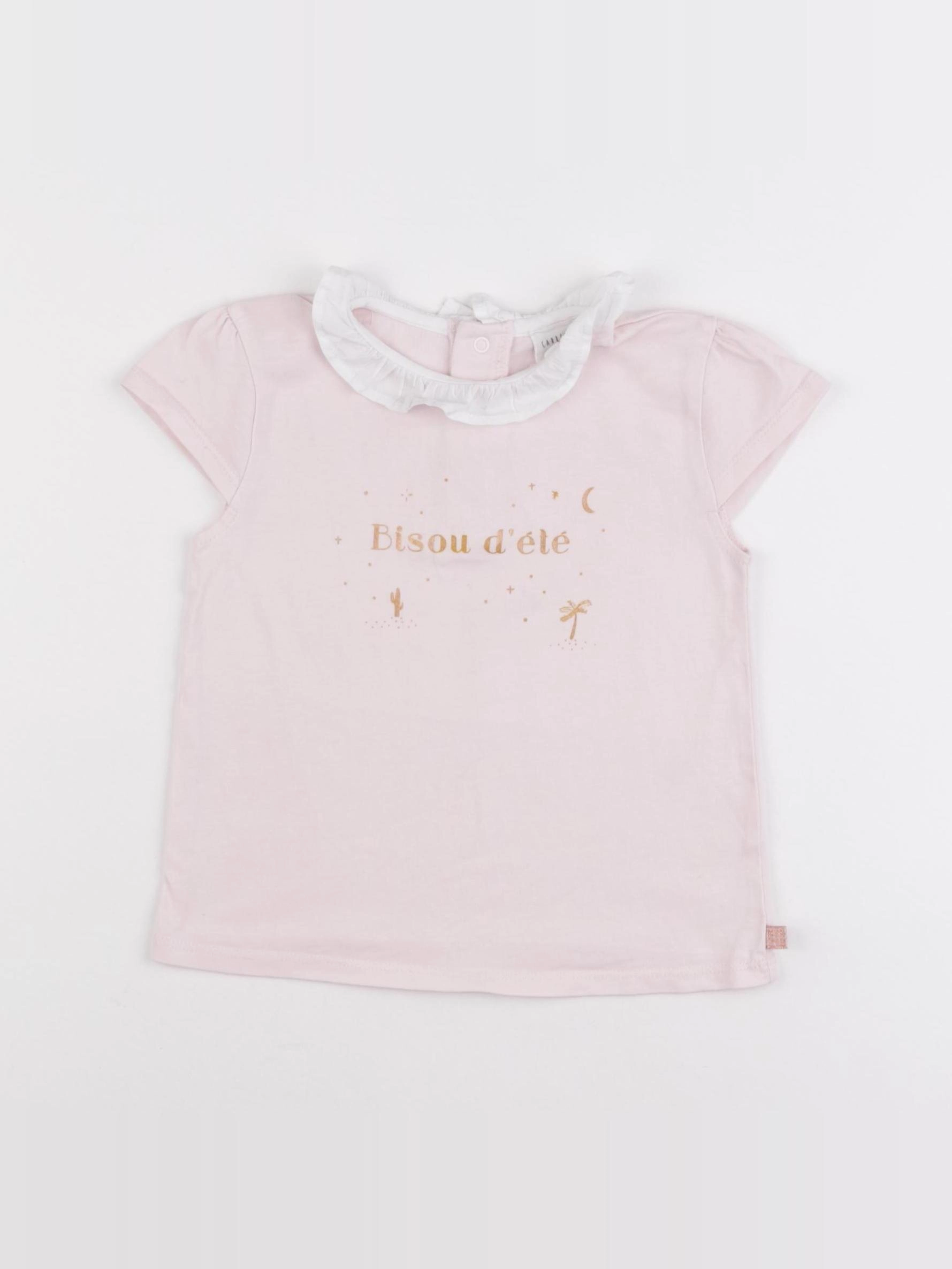 Carrément Beau - tee-shirt rose - 3 ans