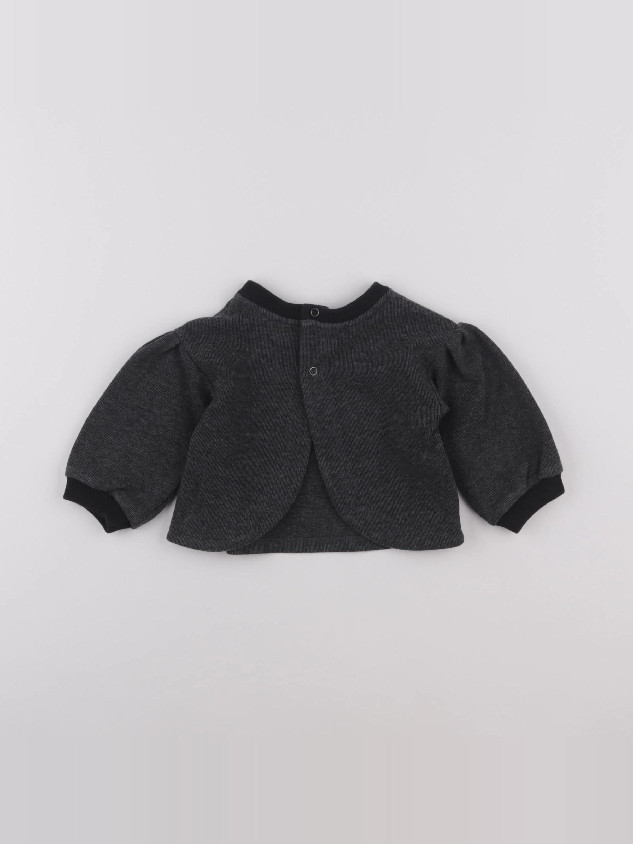 IKKS - sweat gris - 12 mois