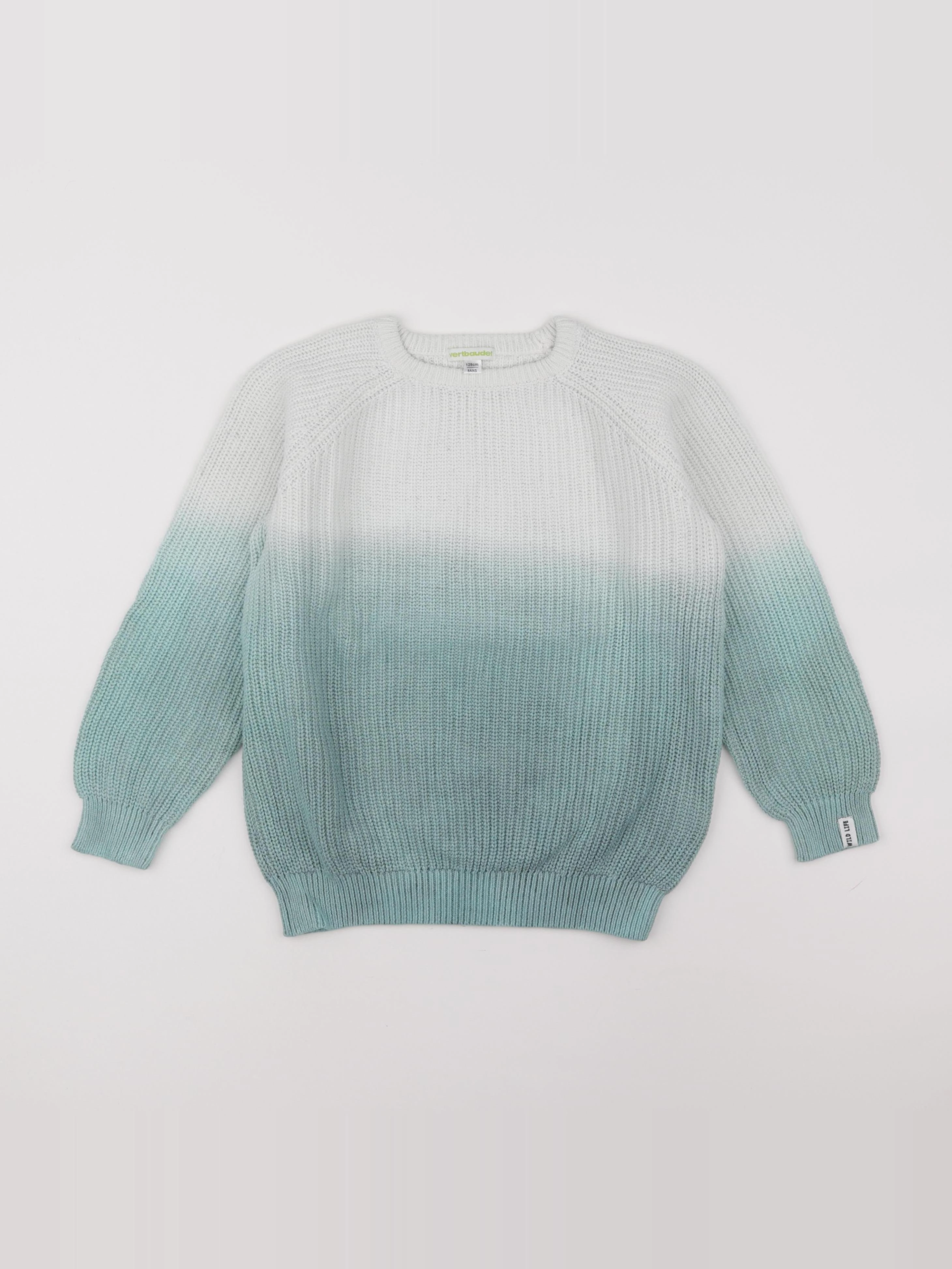 Vertbaudet - pull blanc, bleu - 8 ans