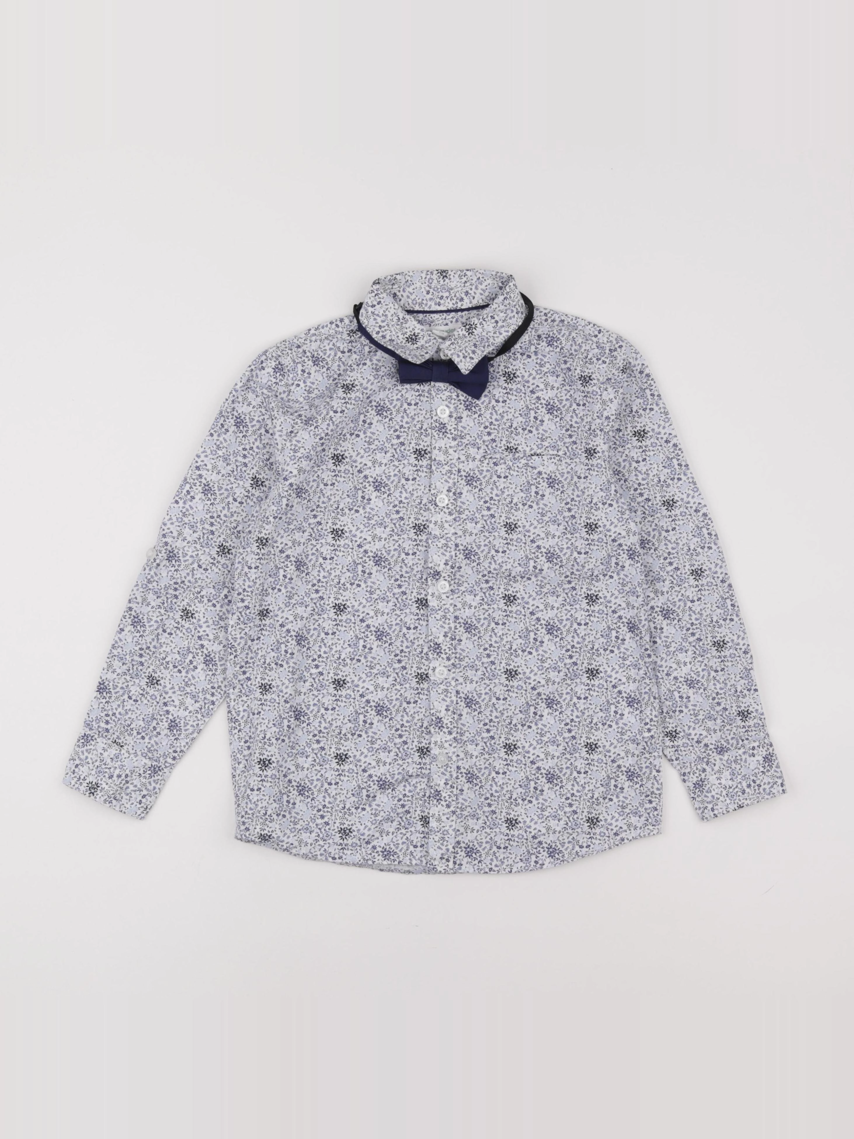 Vertbaudet - chemise blanc, bleu - 8 ans