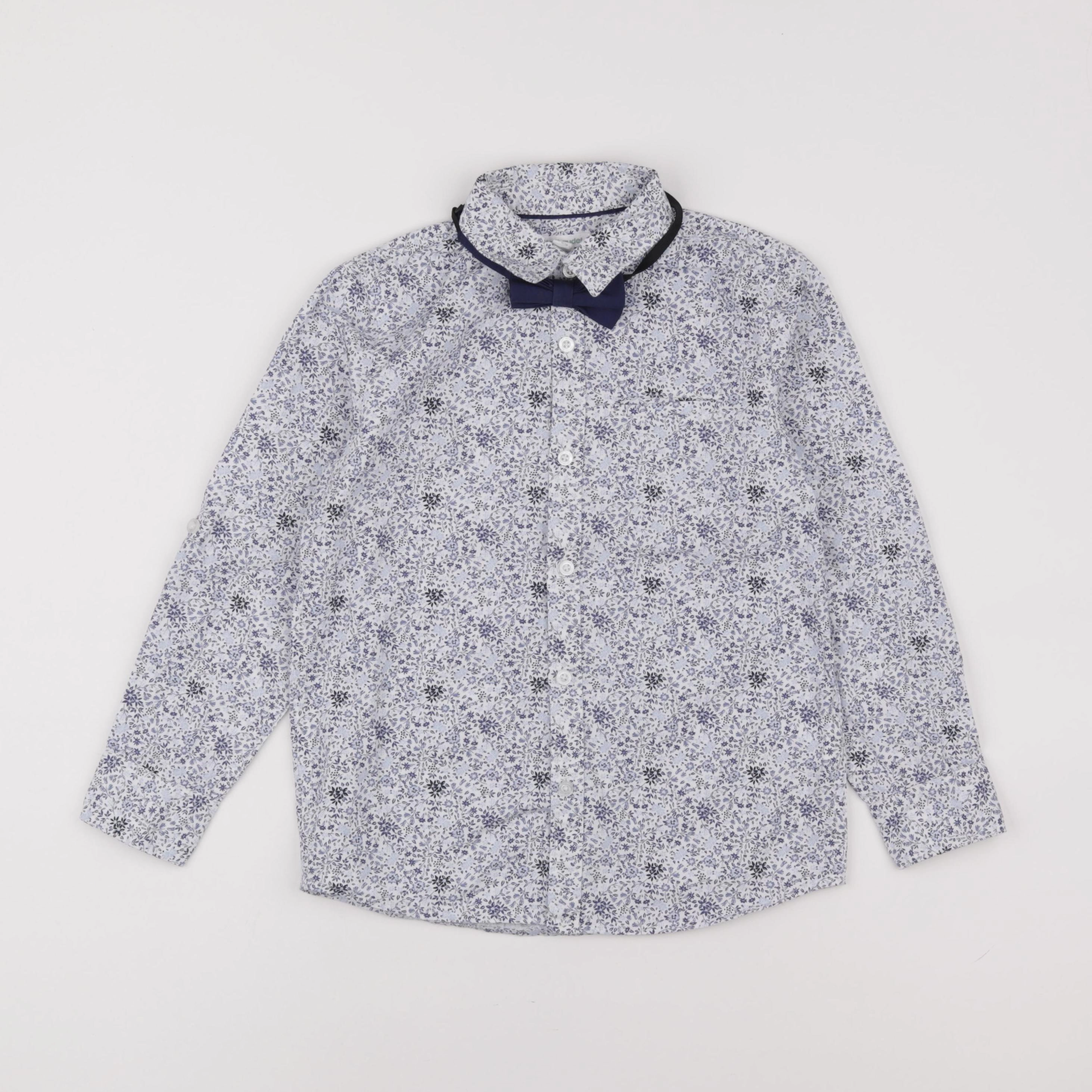Vertbaudet - chemise blanc, bleu - 8 ans