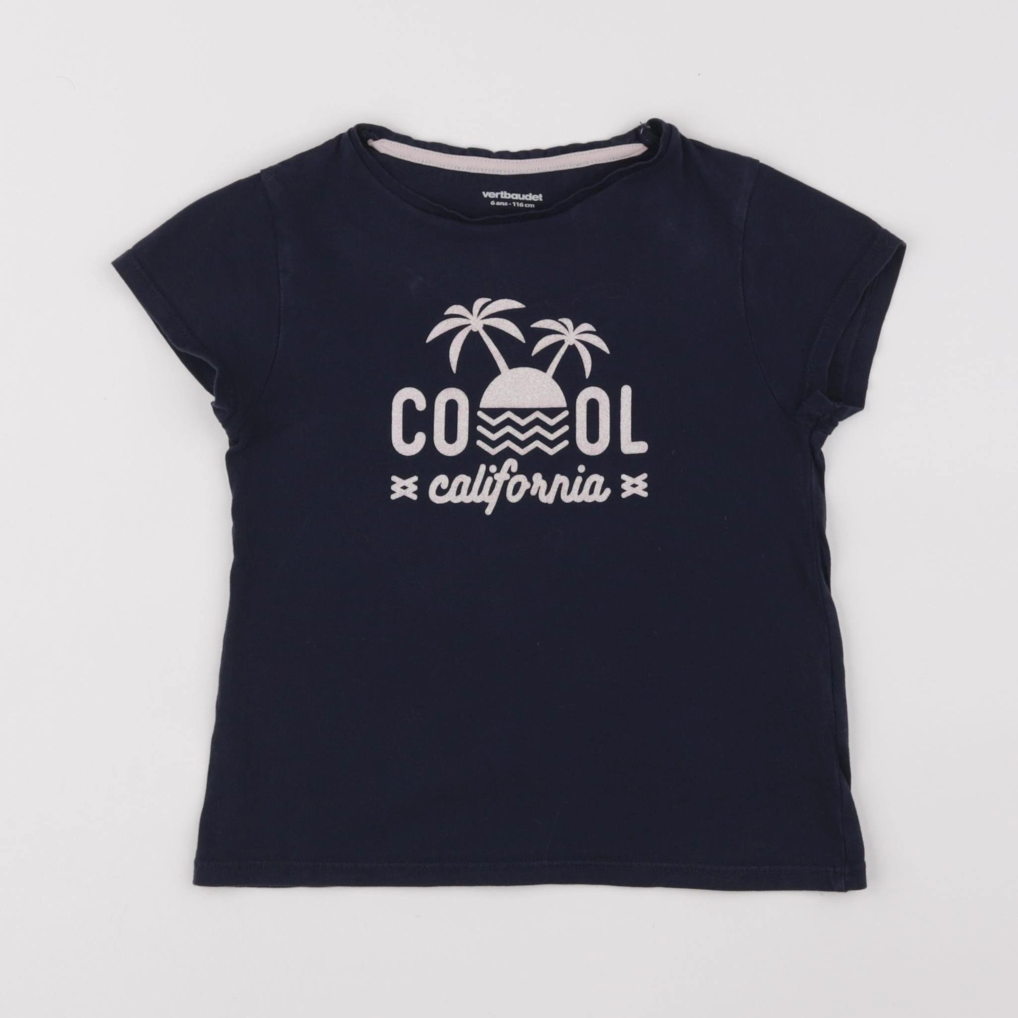 Vertbaudet - tee-shirt bleu - 6 ans