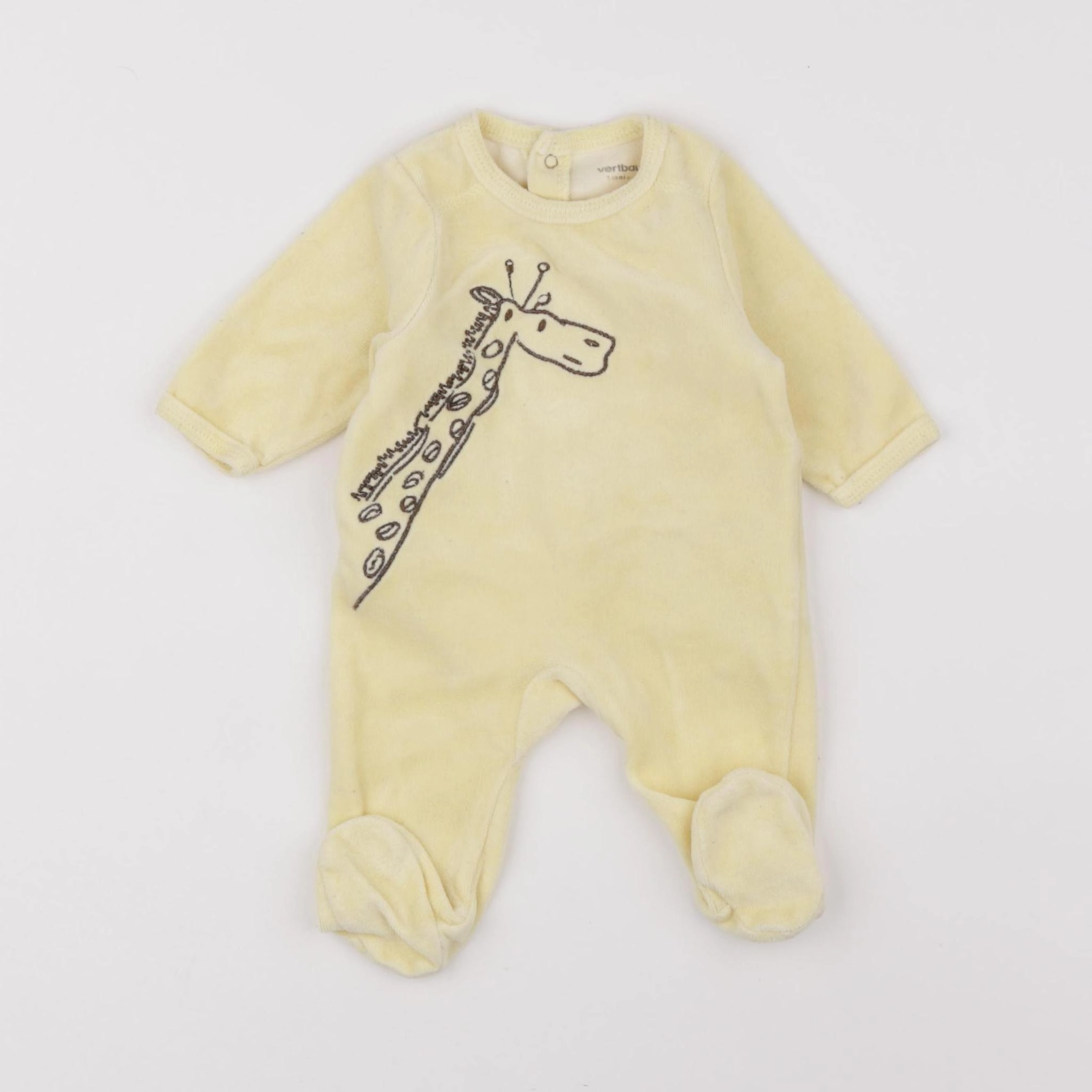 Vertbaudet - pyjama velours jaune - 1 mois
