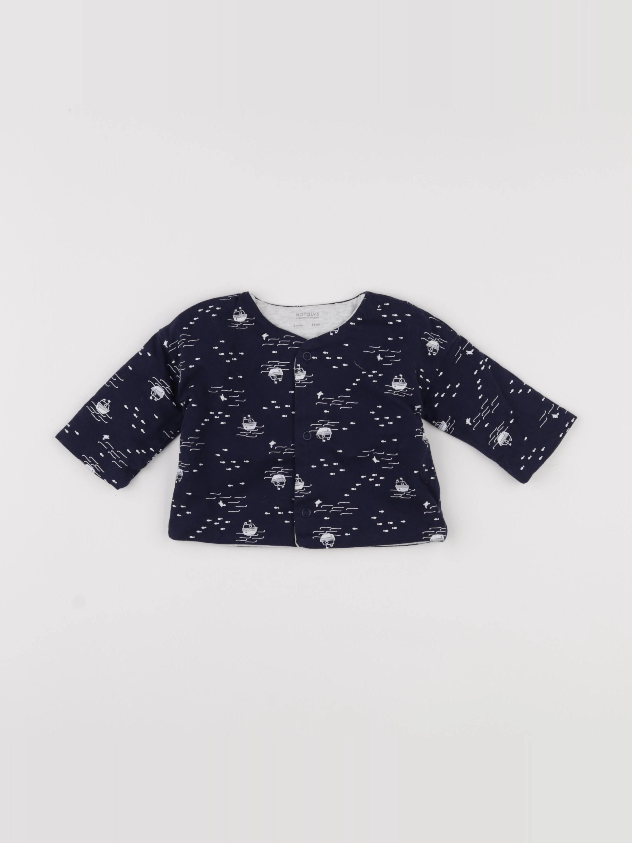 Natalys - gilet bleu - 3 mois