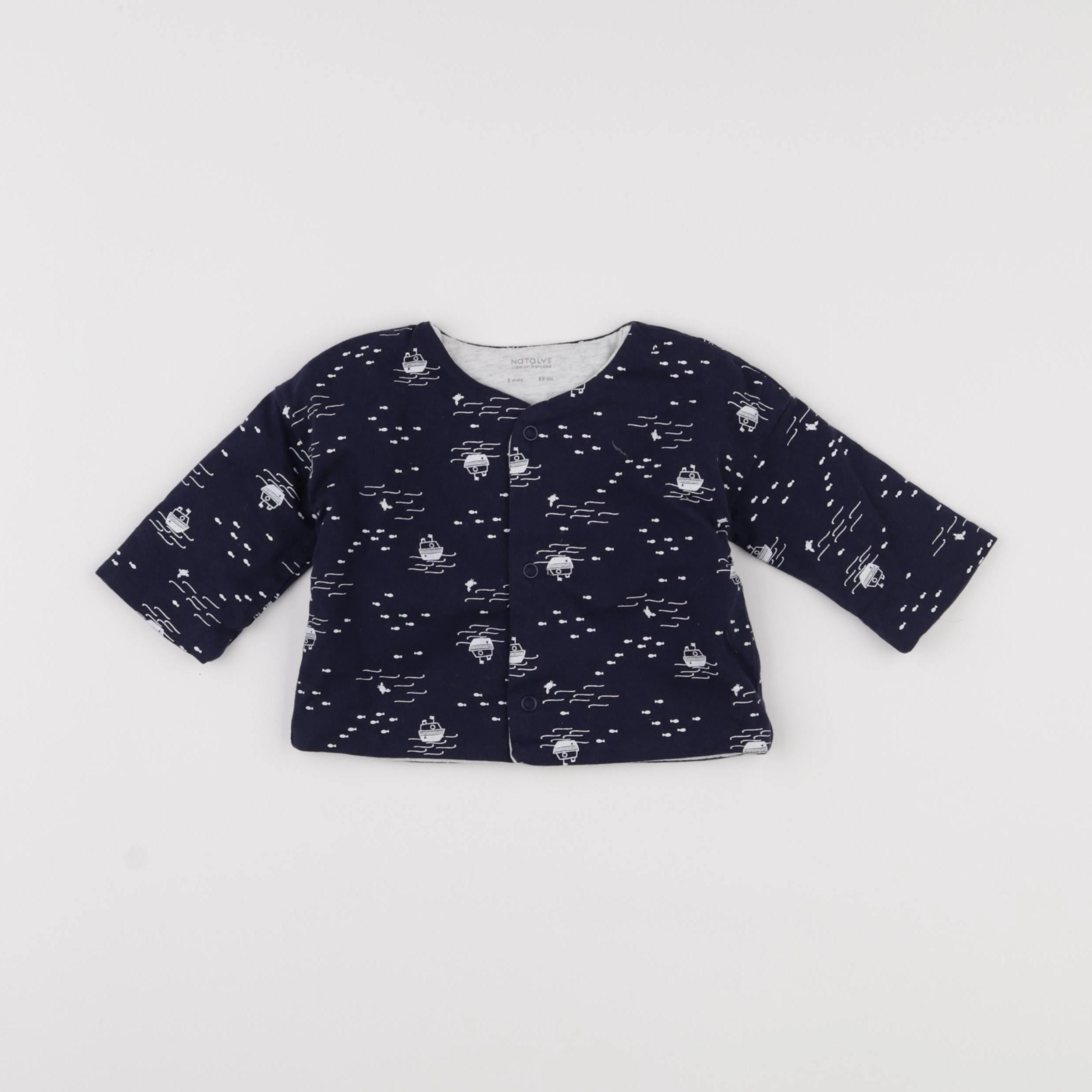 Natalys - gilet bleu - 3 mois