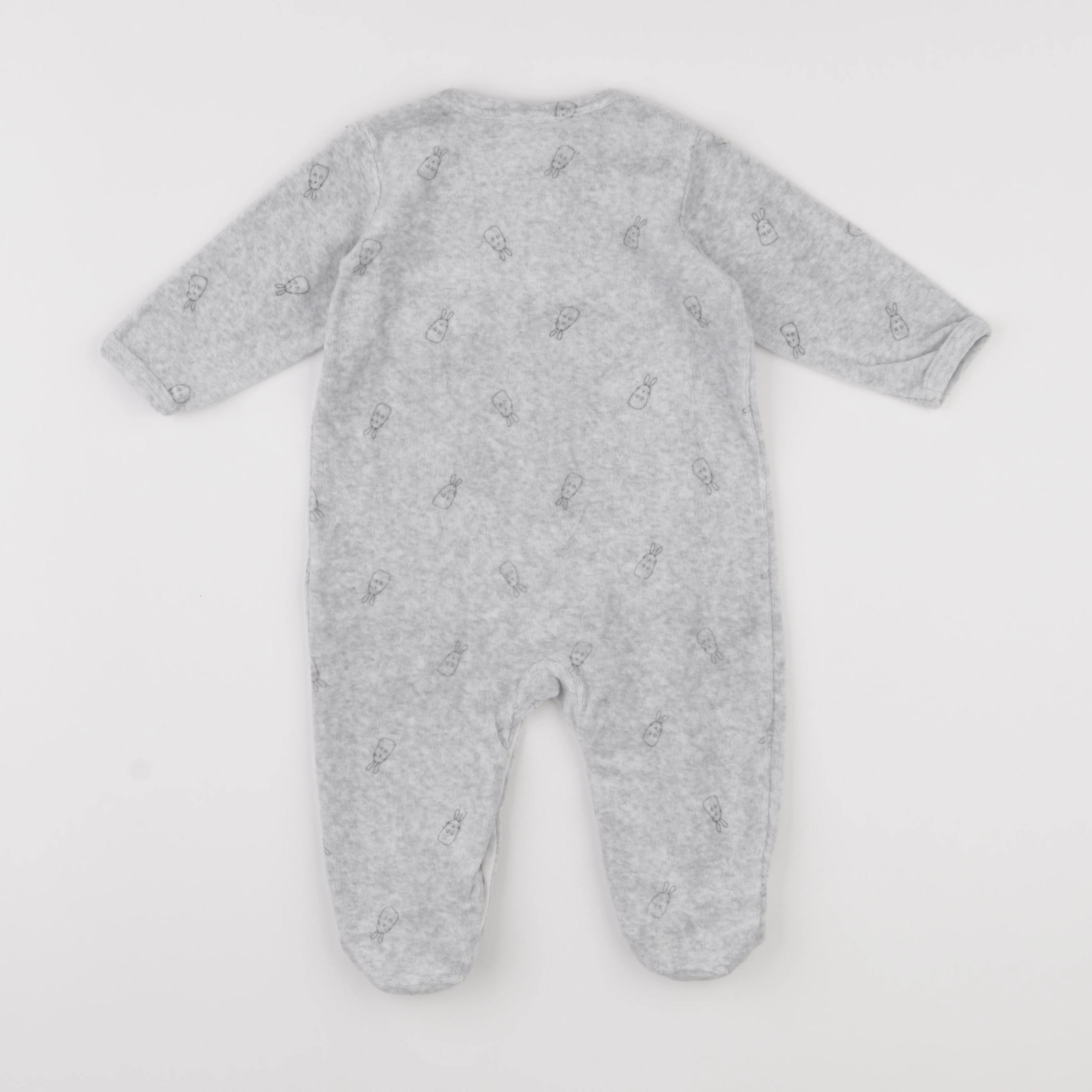 Vertbaudet - pyjama velours gris - 6 mois