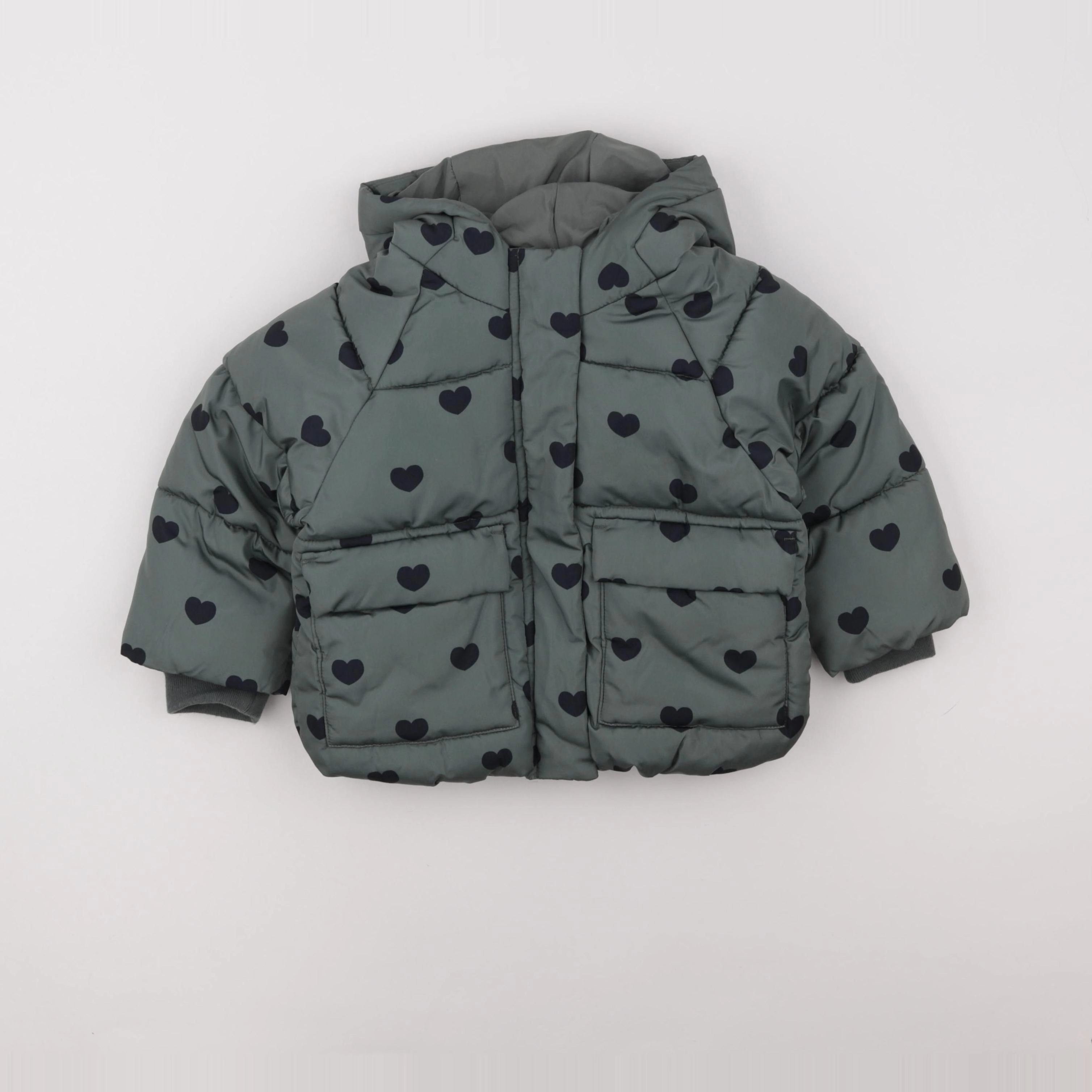 Zara - doudoune vert - 12/18 mois