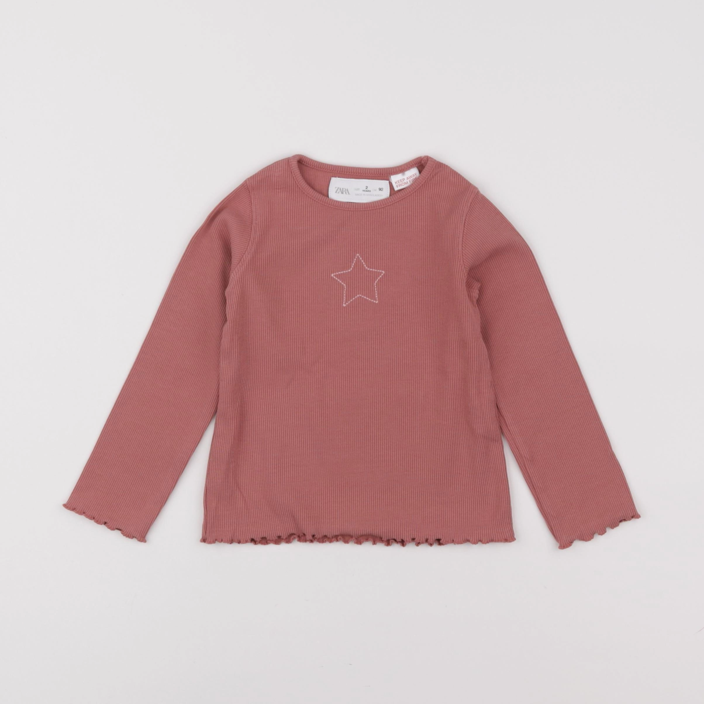 Zara - tee-shirt rose - 2 ans