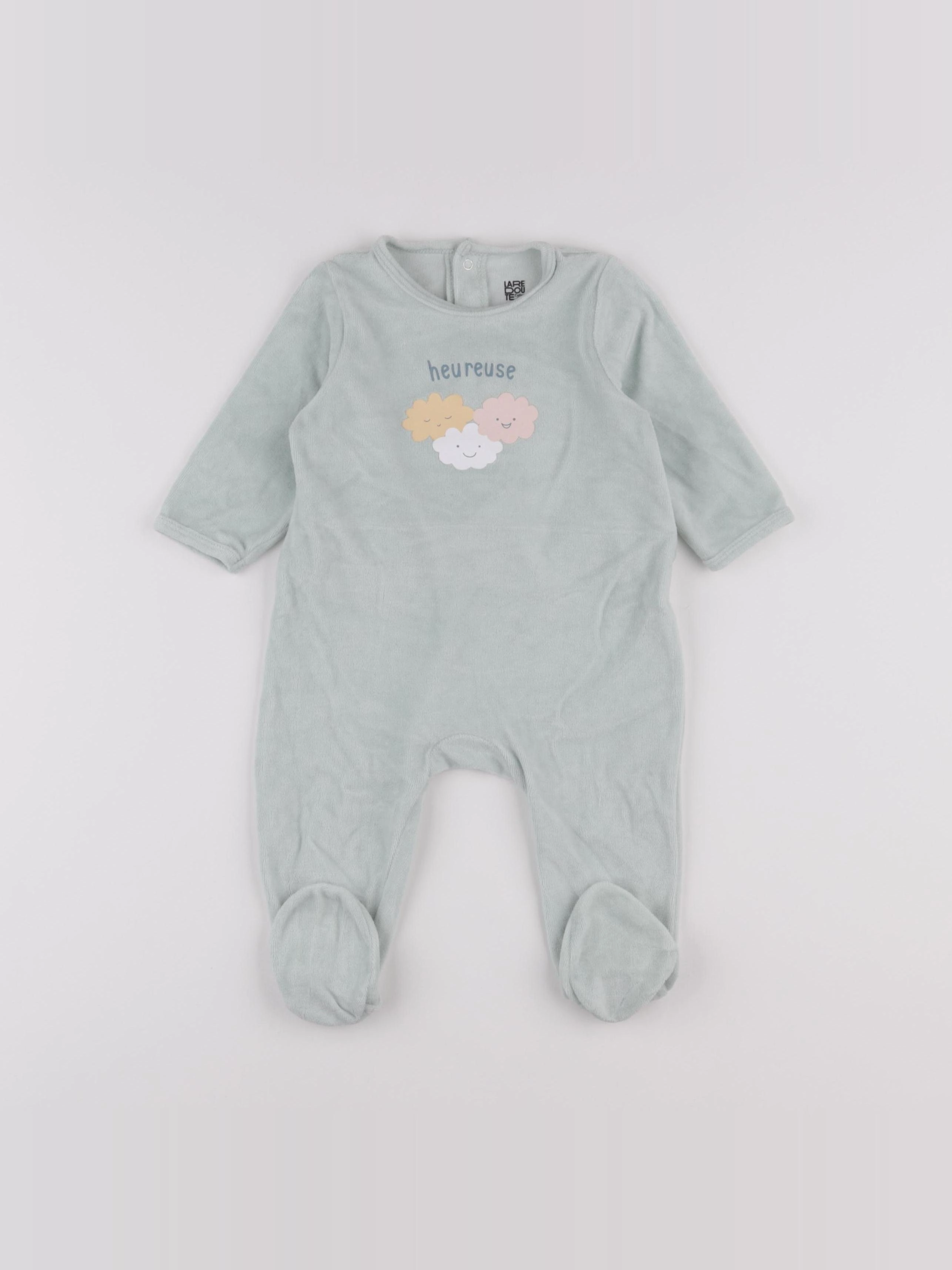 La Redoute - pyjama velours vert - 9 mois