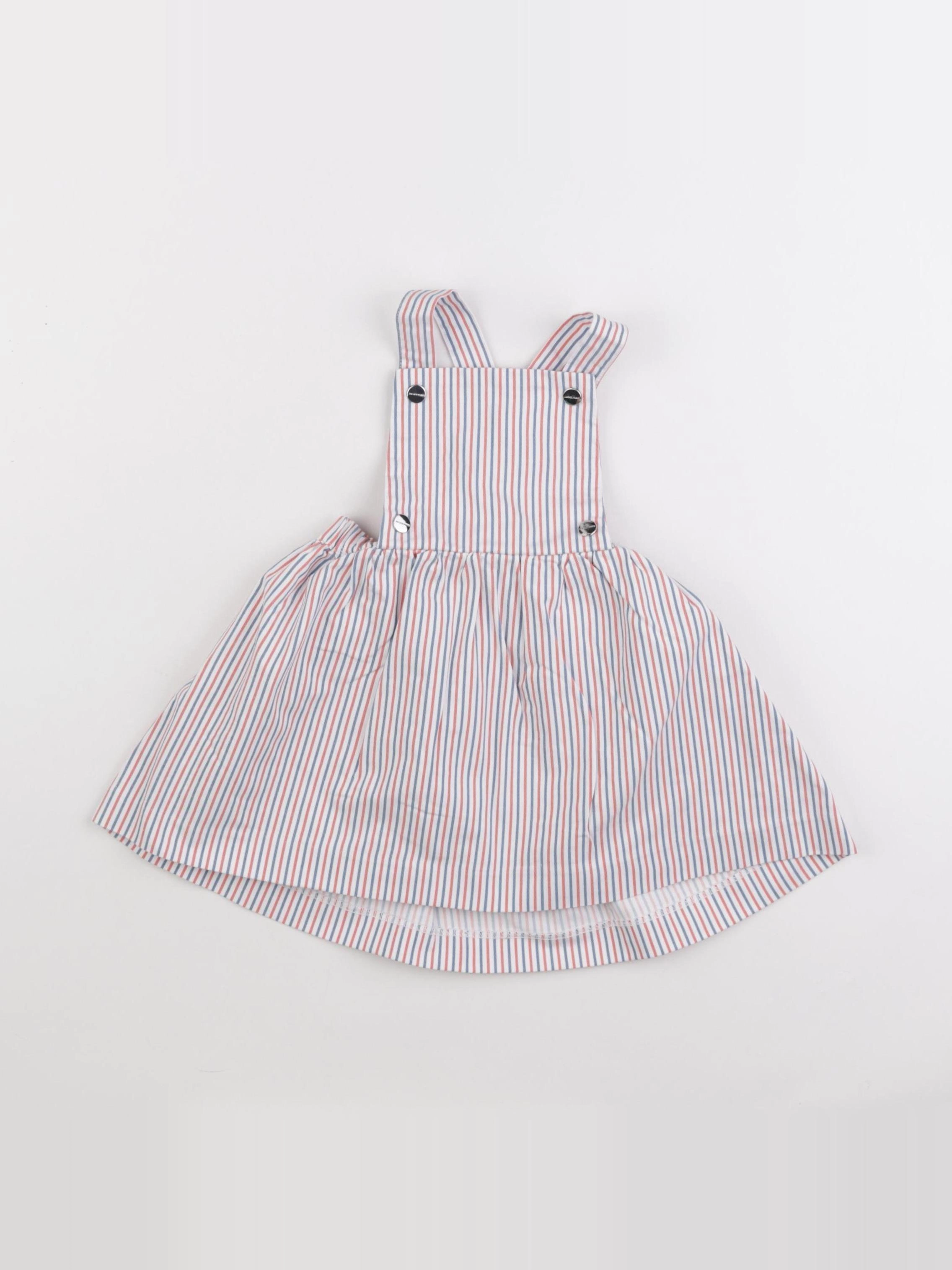 Jacadi - robe blanc, bleu, rouge - 18 mois
