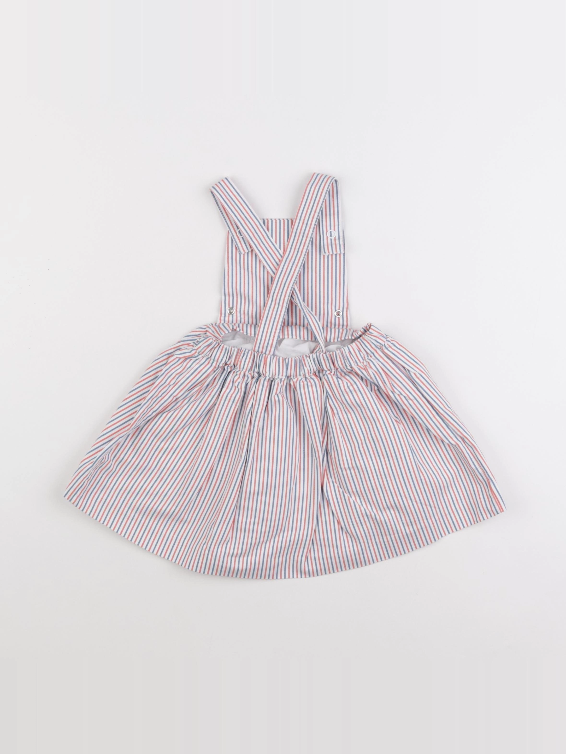 Jacadi - robe blanc, bleu, rouge - 18 mois