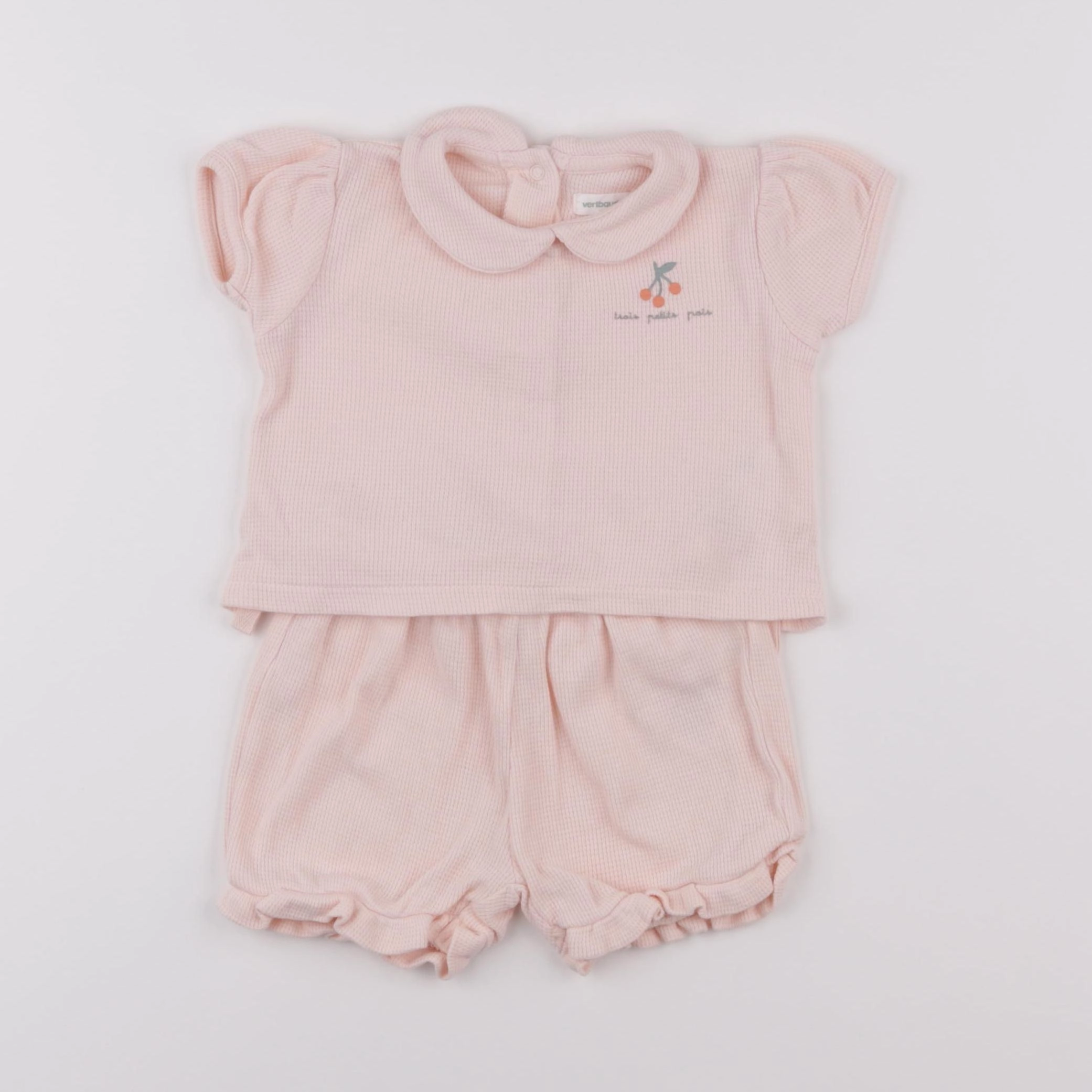 Vertbaudet - pyjama coton rose - 6 mois