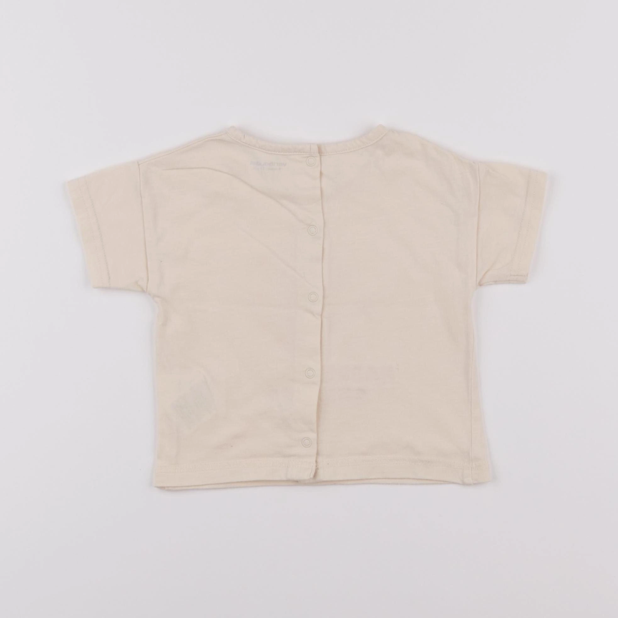 Vertbaudet - tee-shirt beige - 9 mois