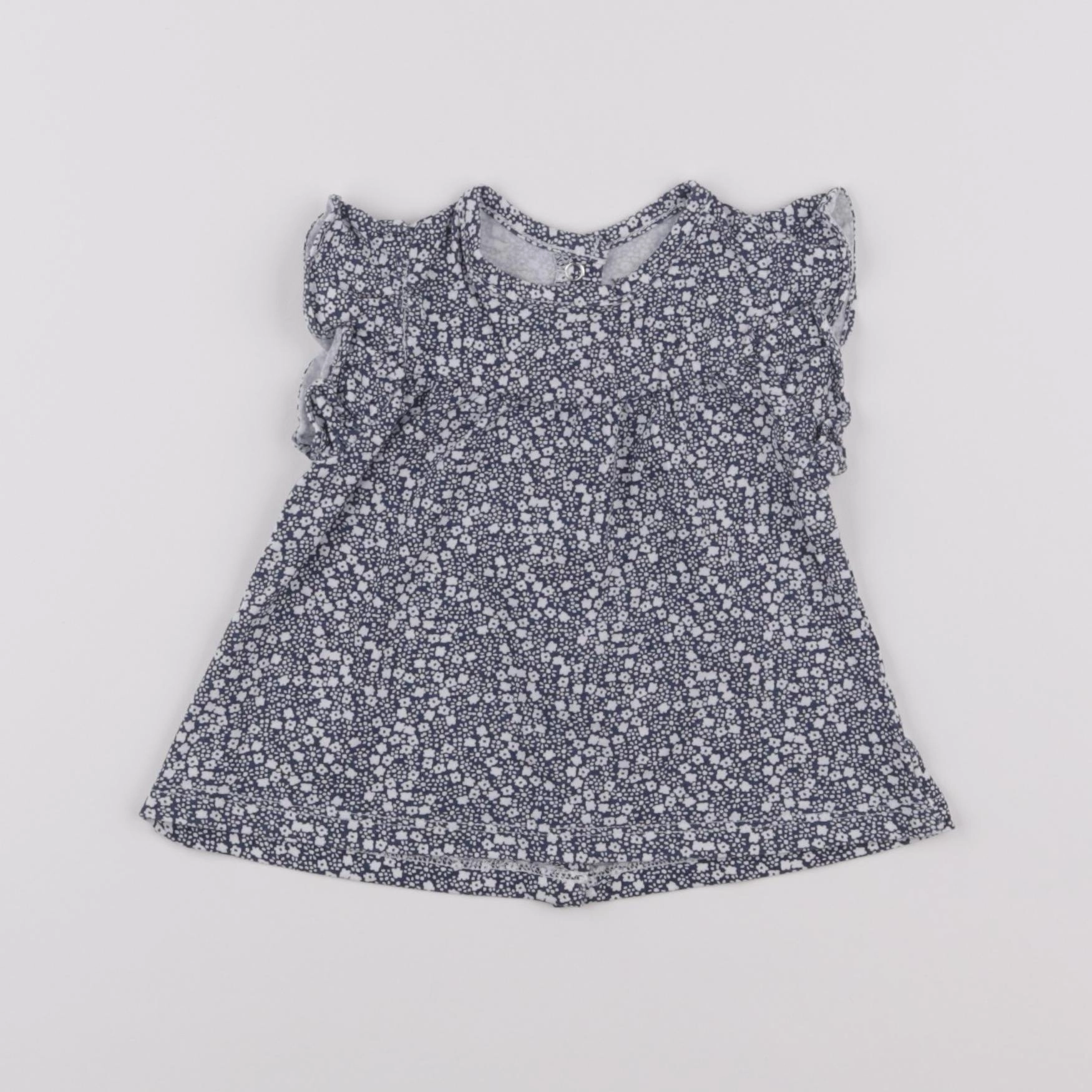 Vertbaudet - tee-shirt blanc, bleu - 9 mois