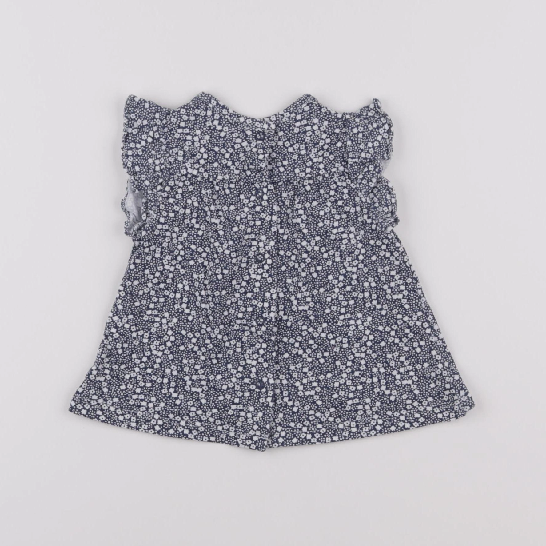 Vertbaudet - tee-shirt blanc, bleu - 9 mois