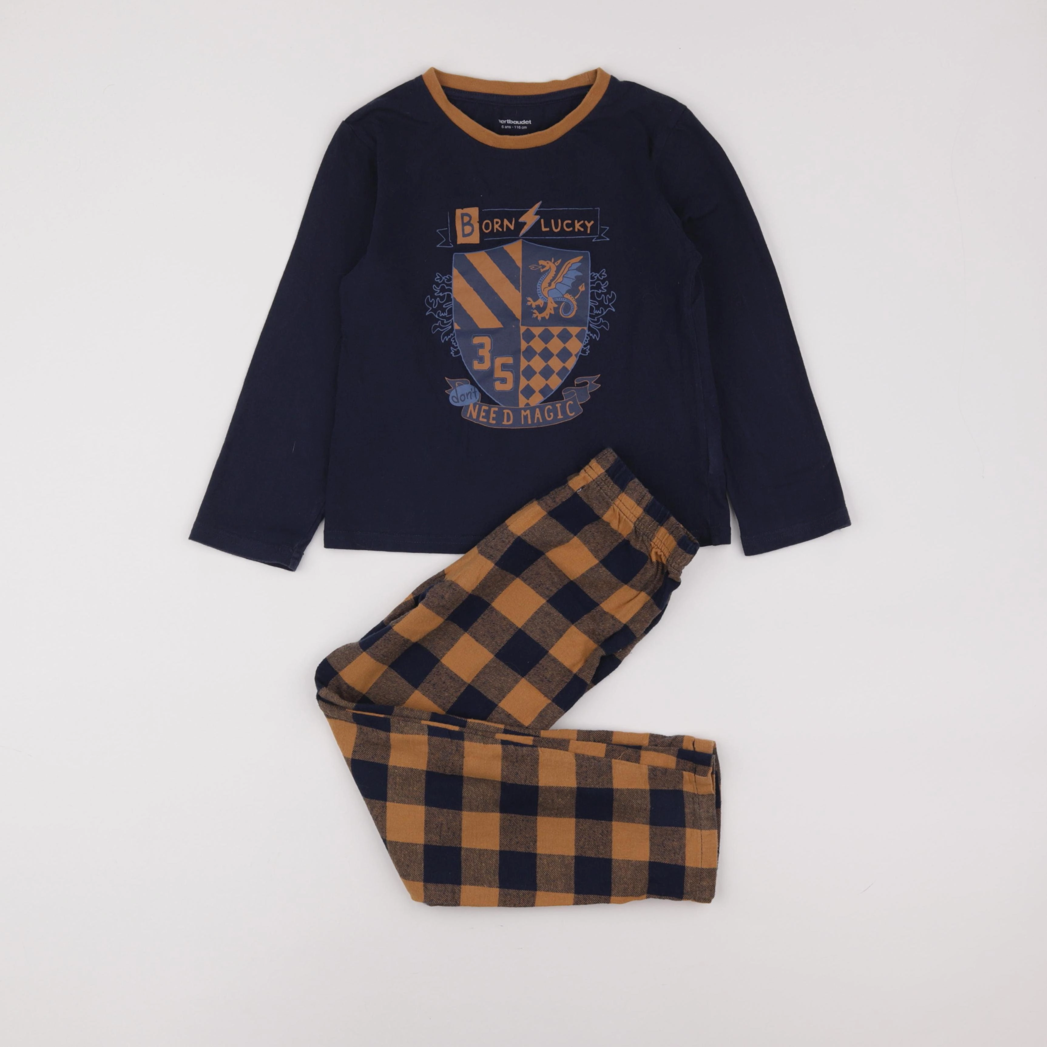 Vertbaudet - pyjama coton bleu - 6 ans