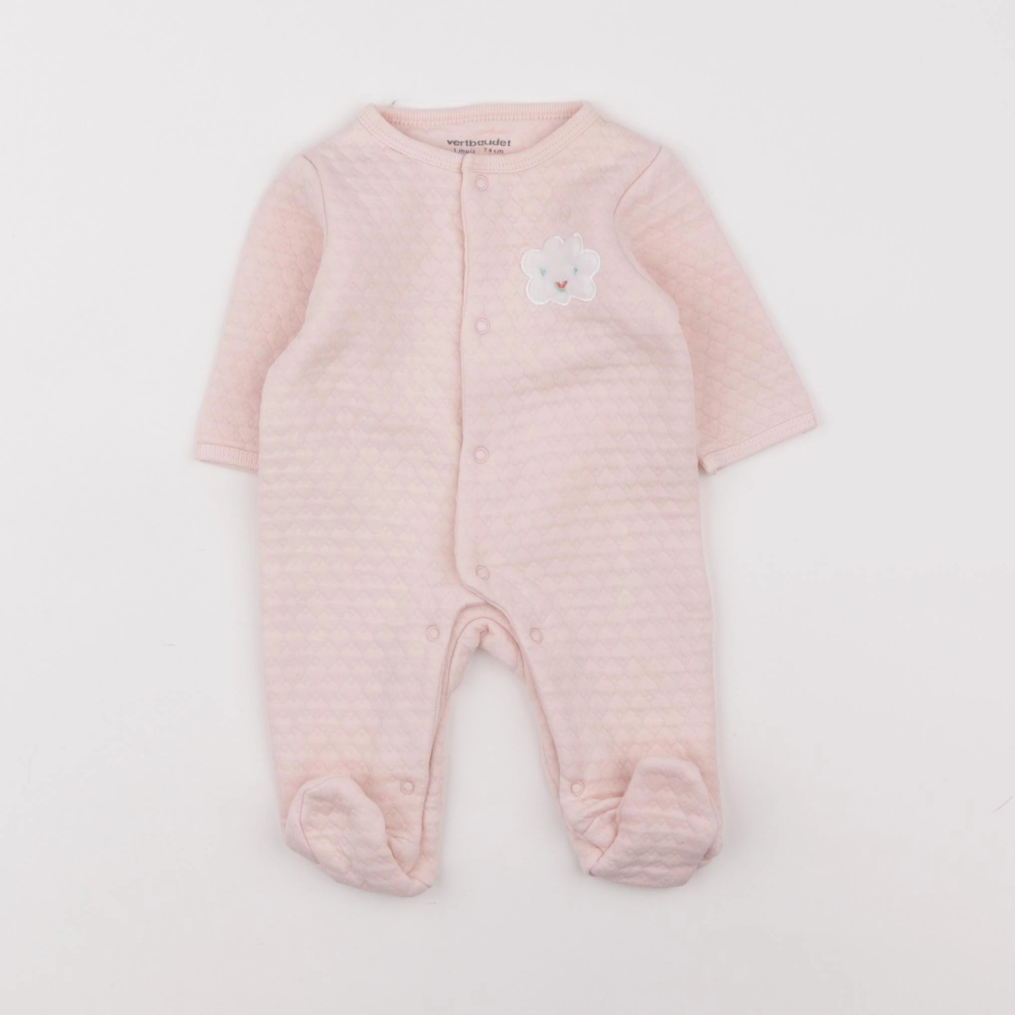 Vertbaudet - pyjama coton rose - 1 mois