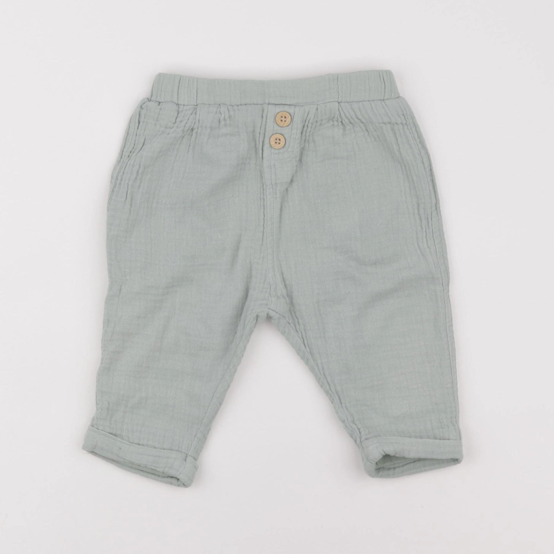 Vertbaudet - pantalon vert - 9 mois