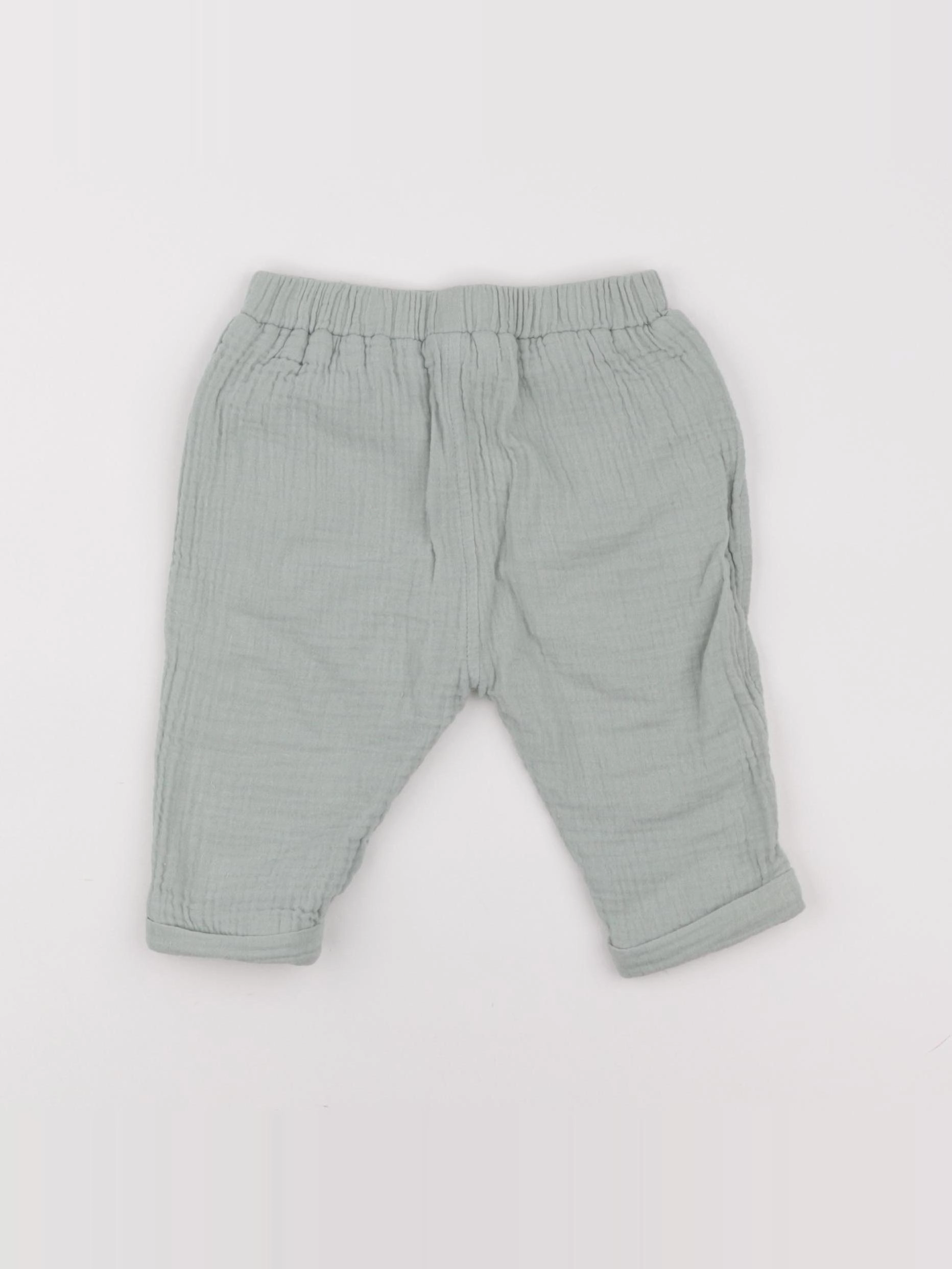 Vertbaudet - pantalon vert - 9 mois