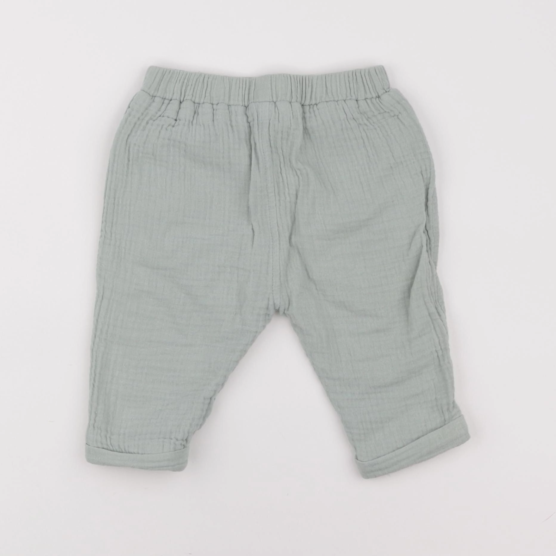 Vertbaudet - pantalon vert - 9 mois