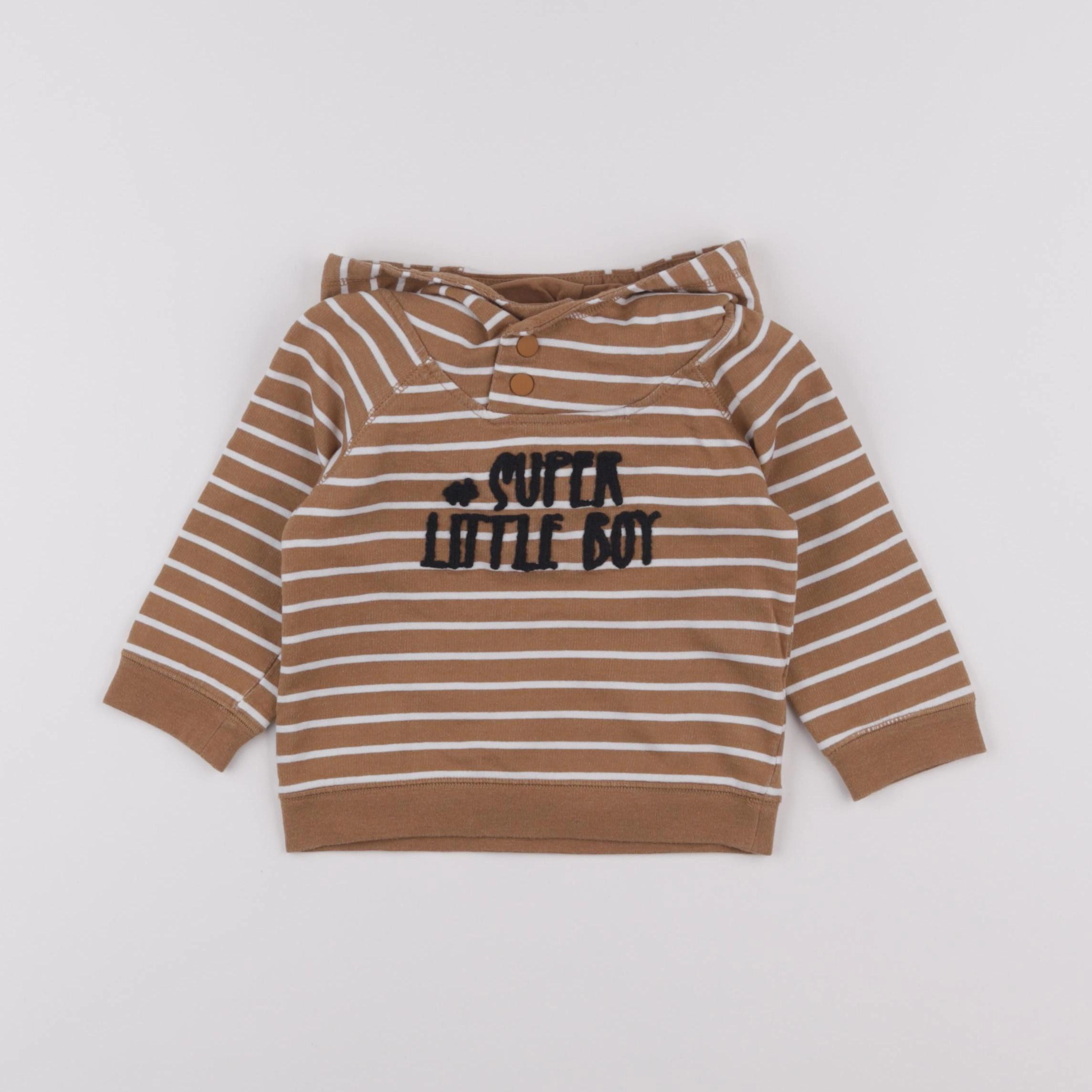 Vertbaudet - sweat marron - 18 mois